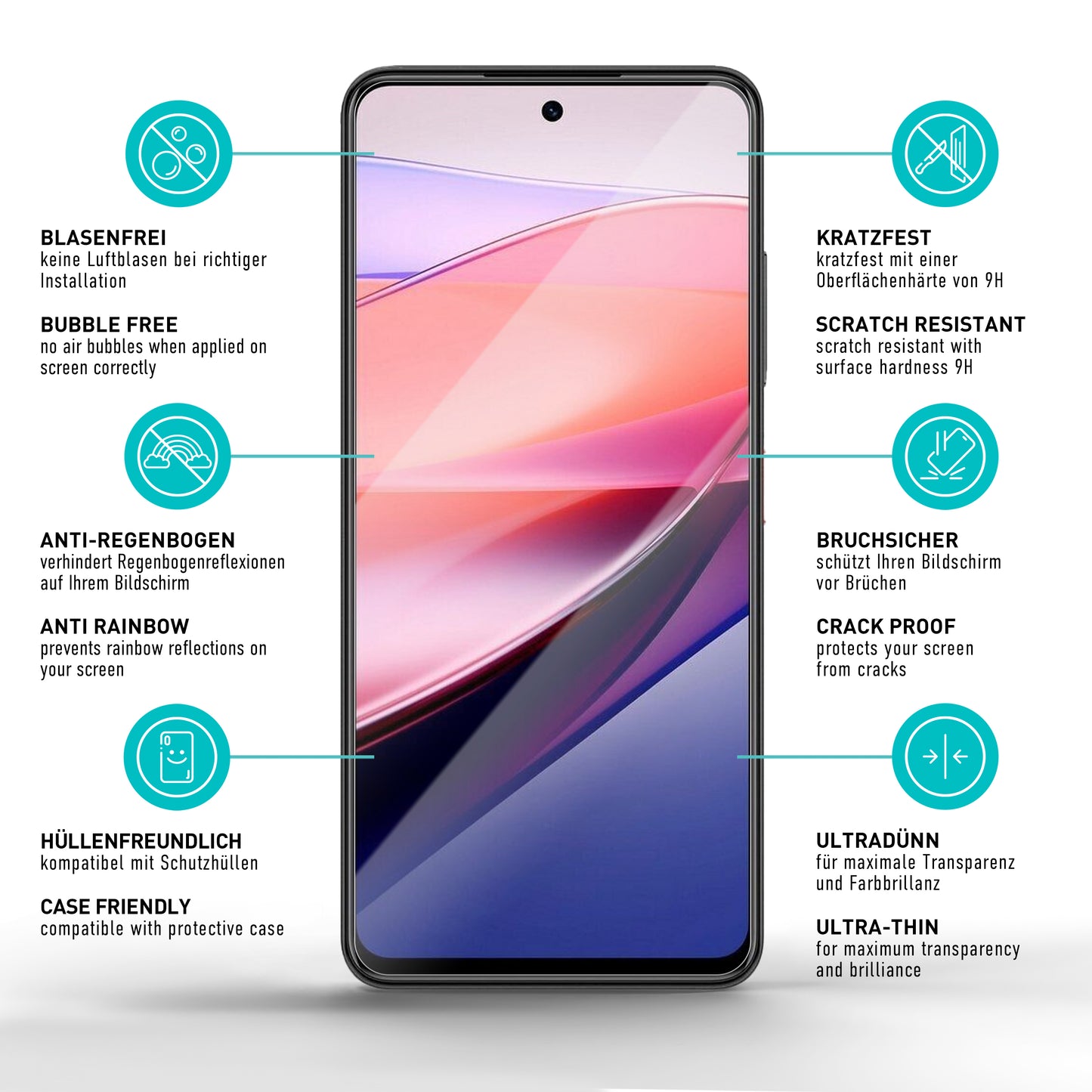 smartect Schutzglas Klar für Nubia Focus 5G, 3 Stück