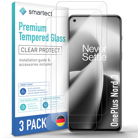 smartect Schutzglas Klar für OnePlus Nord 3, 3 Stück
