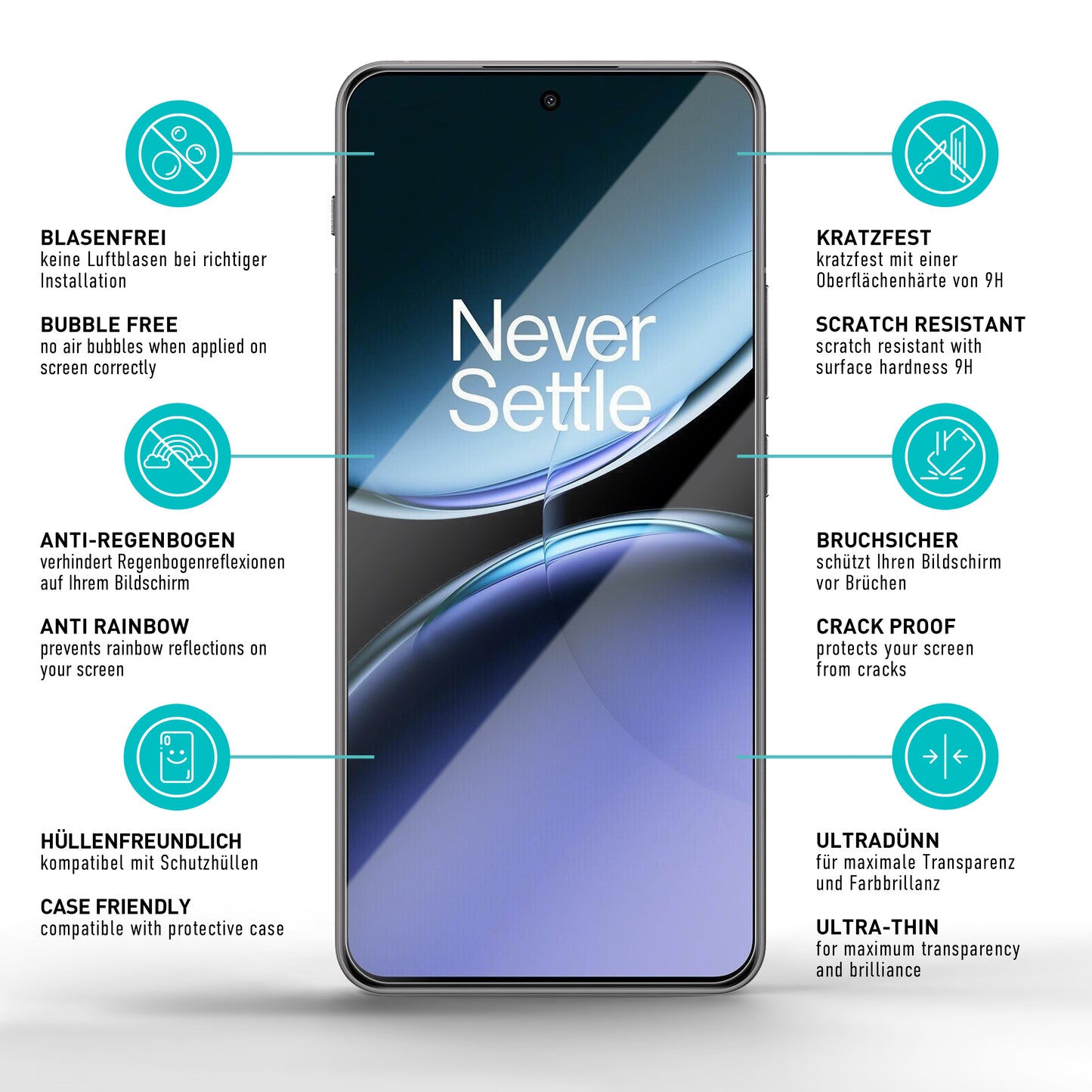 smartect Schutzglas Klar für OnePlus Nord 4 5G / CE4 Lite 5G, 3 Stück