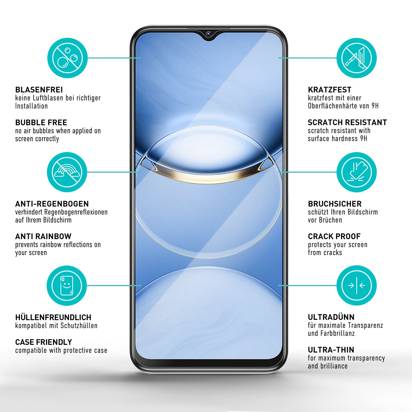 smartect Schutzglas Klar für Oukitel C1, 3 Stück