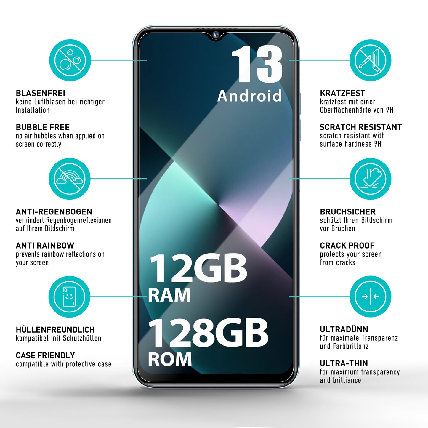 smartect protective glass clear for Oukitel C36, 3 pieces