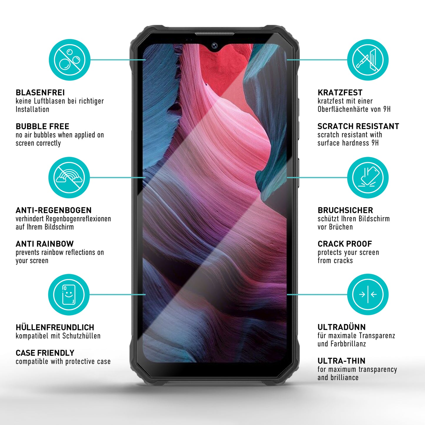 smartect protective glass clear for Oukitel WP23 / WP23 Pro, 3 pieces