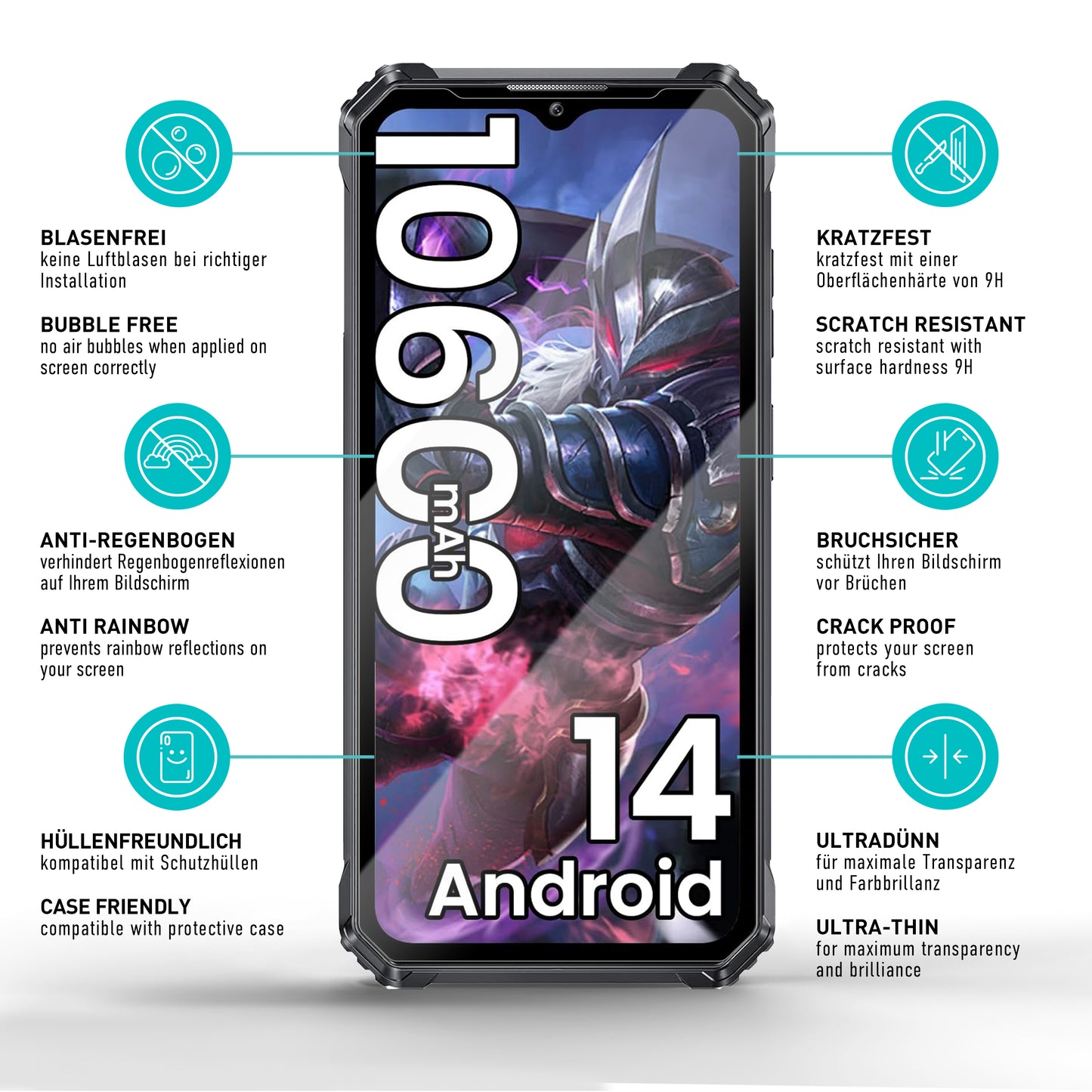 smartect Schutzglas Klar für Oukitel WP28 / WP28E / WP28S, 3 Stück