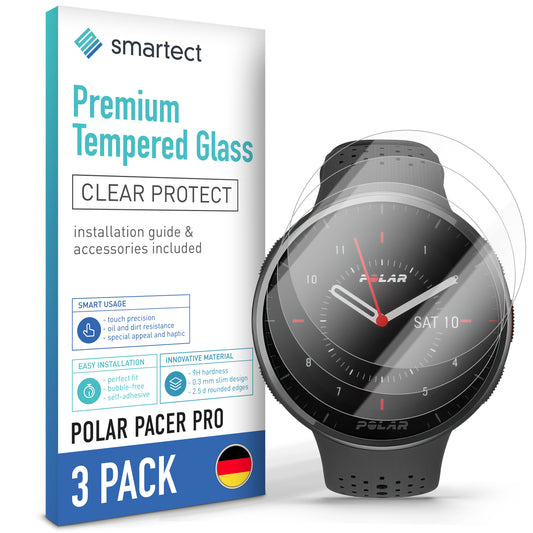 smartect Protective Glass Clear for Polar Pacer Pro, 3 pieces
