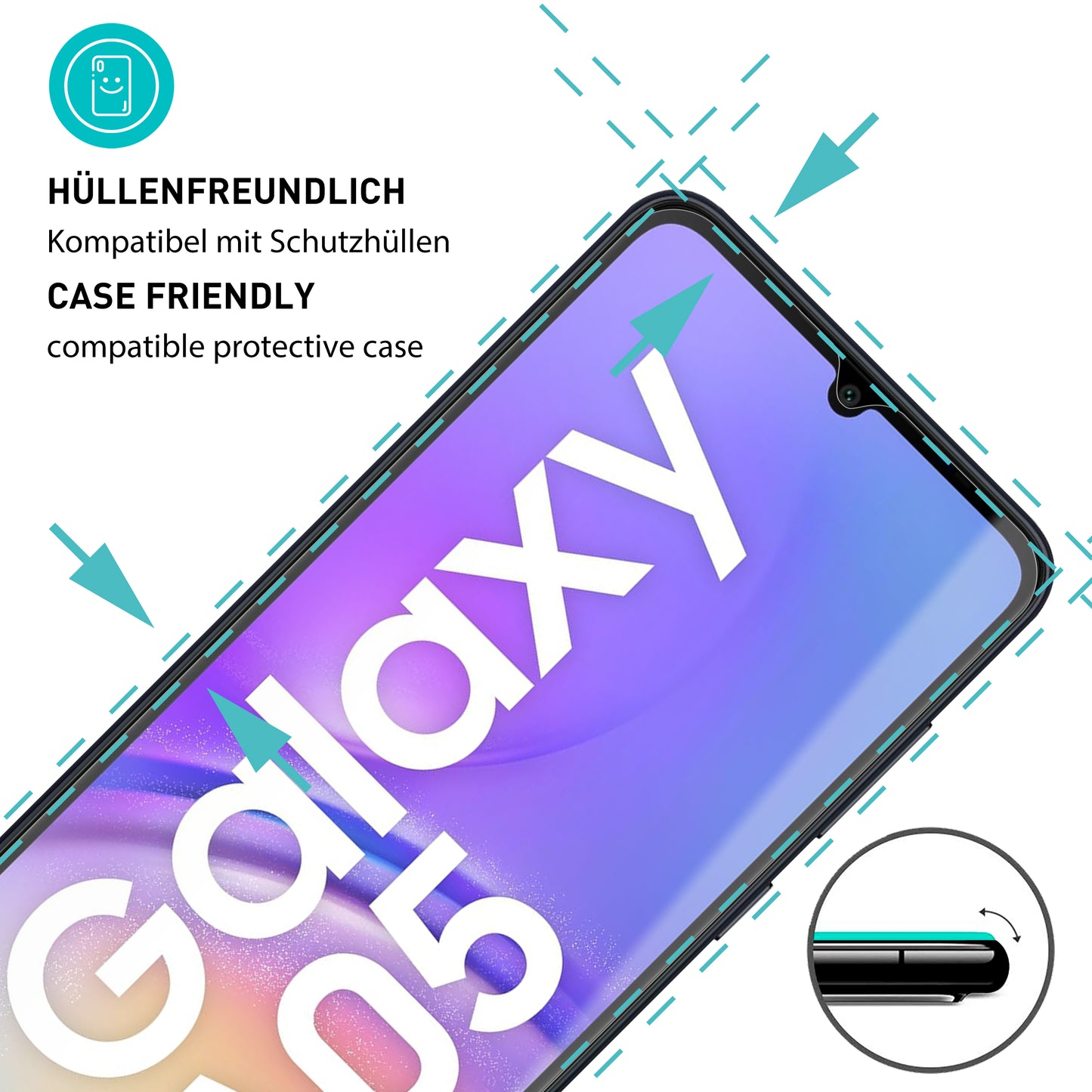 smartect Schutzglas Klar für Samsung Galaxy A05, 3 Stück