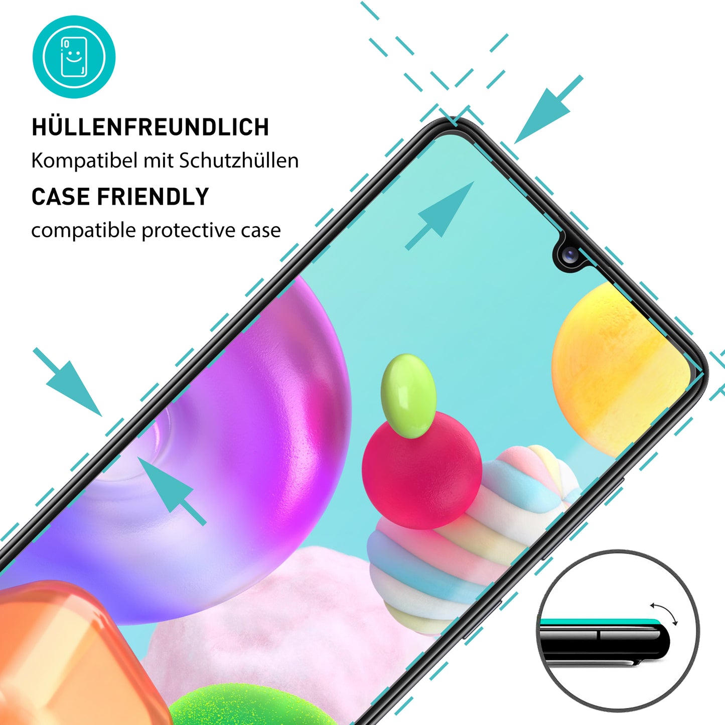 smartect Schutzglas Klar für Samsung Galaxy A41, 3 Stück