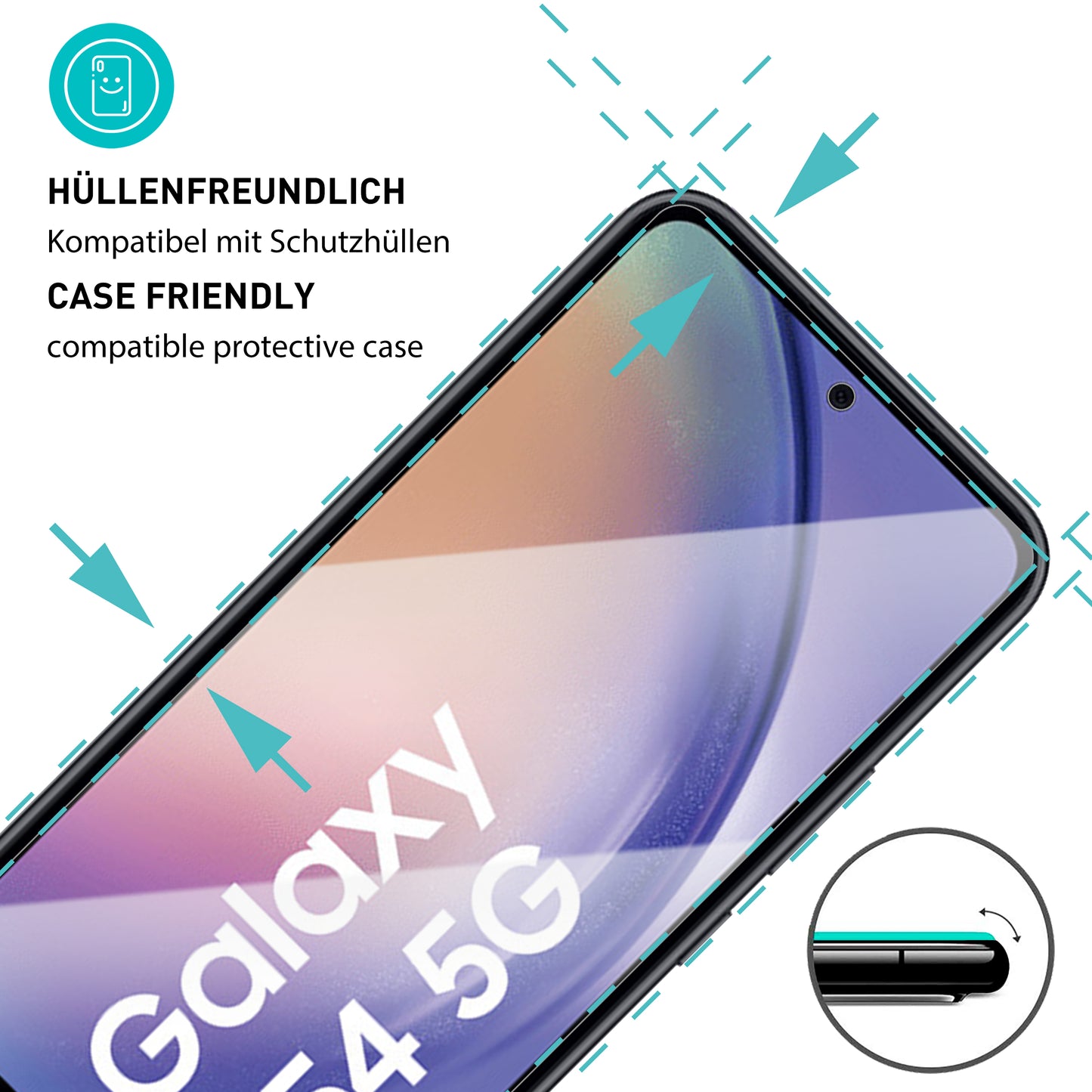 smartect Schutzglas Klar für Samsung Galaxy A54 5G, 3 Stück