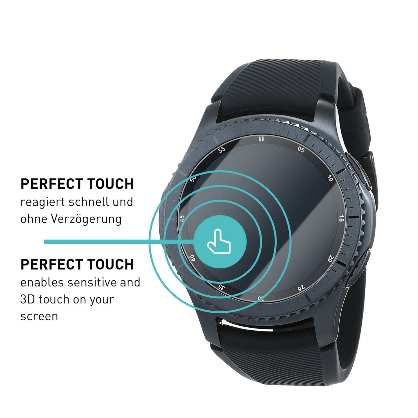 smartect Protective Glass Clear for Samsung Galaxy Gear S3 Frontier / Classic, 3 pieces