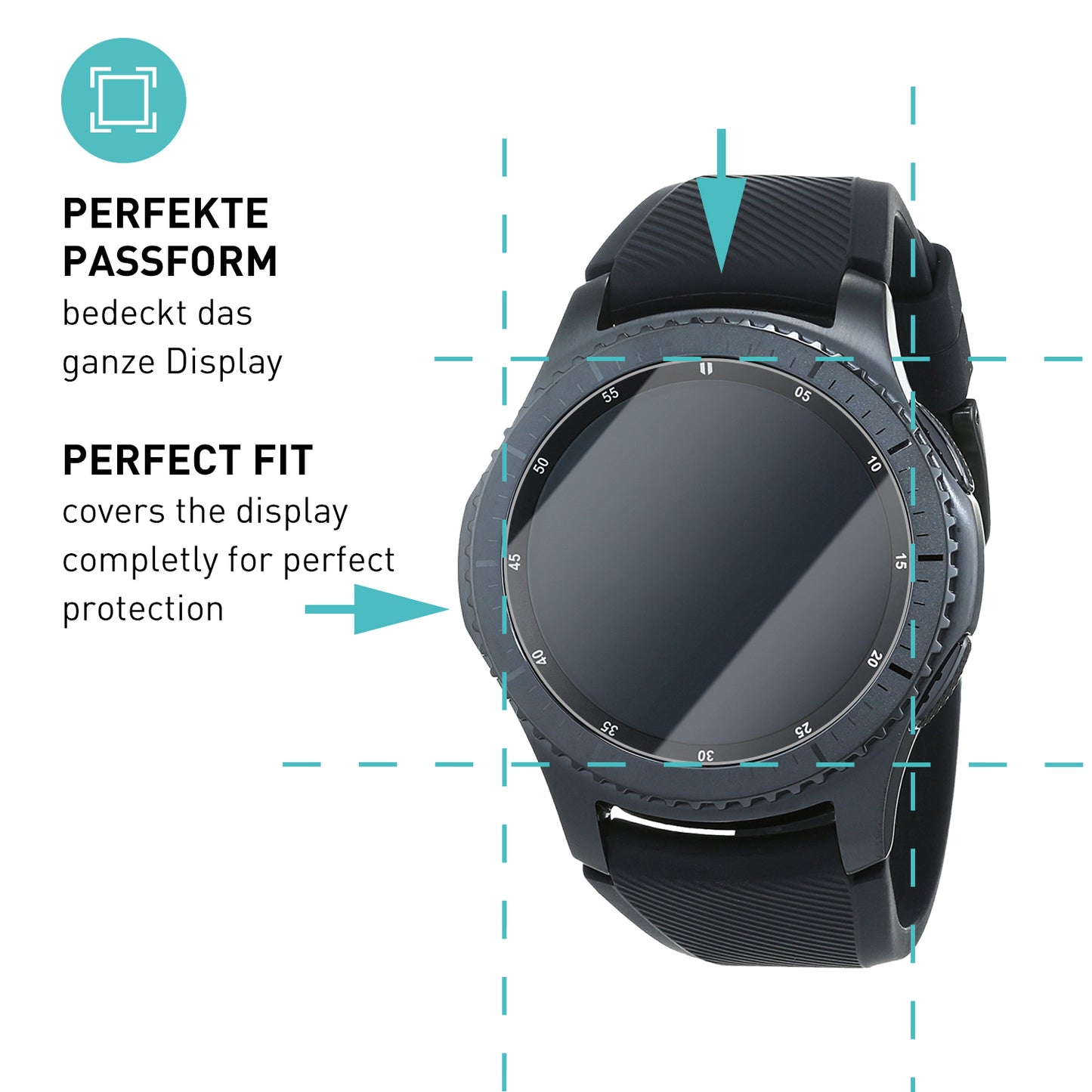 smartect Protective Glass Clear for Samsung Galaxy Gear S3 Frontier / Classic, 3 pieces