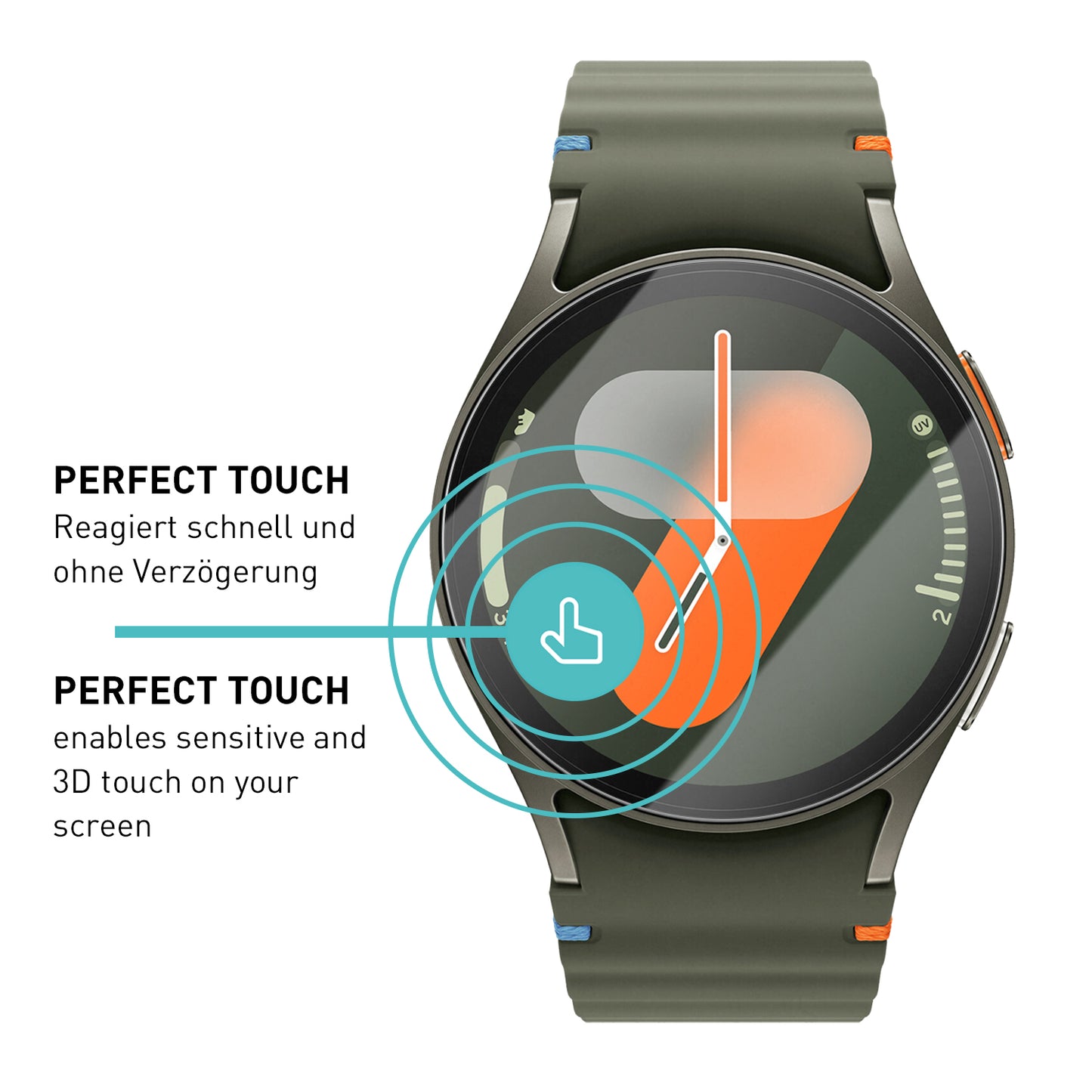 smartect Protective Glass Clear for Samsung Galaxy Watch 7 40mm, 3 pieces