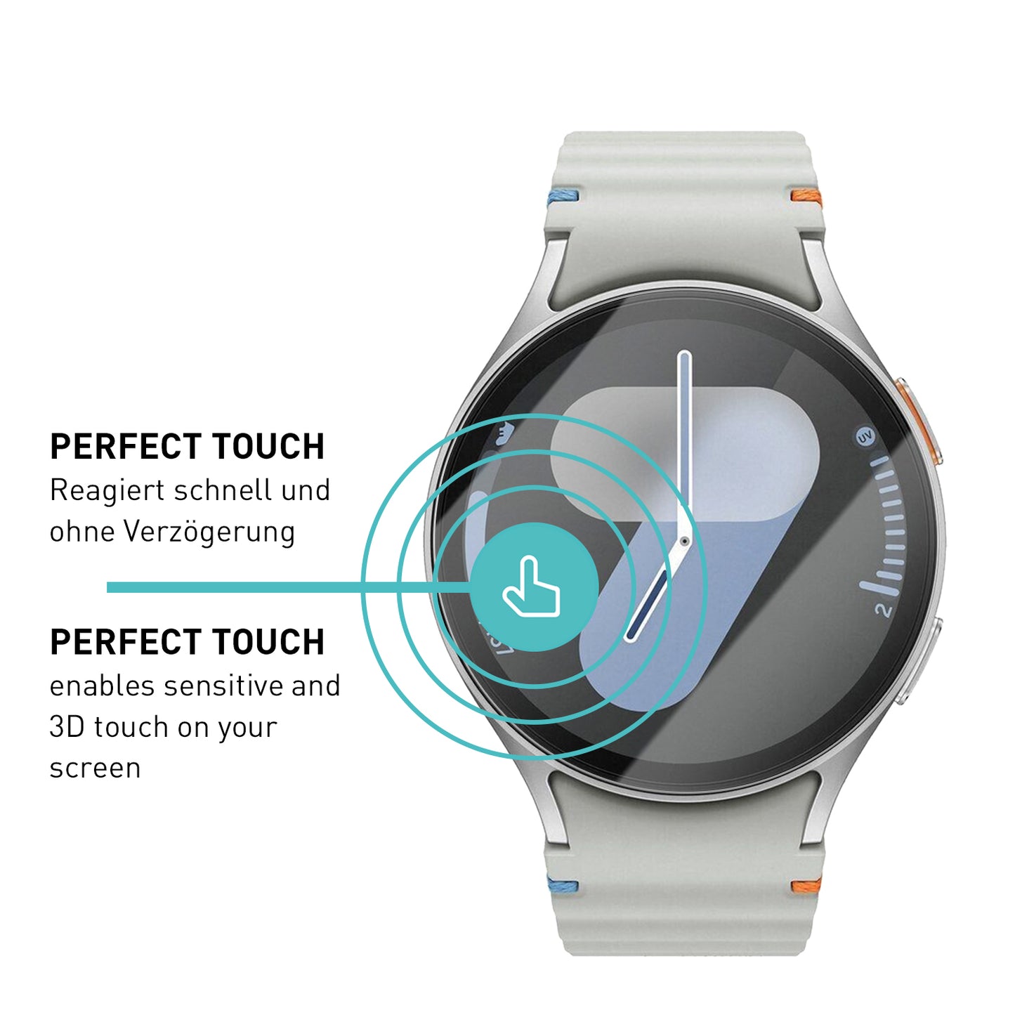 smartect Protective Glass Clear for Samsung Galaxy Watch 7 44mm, 3 pieces