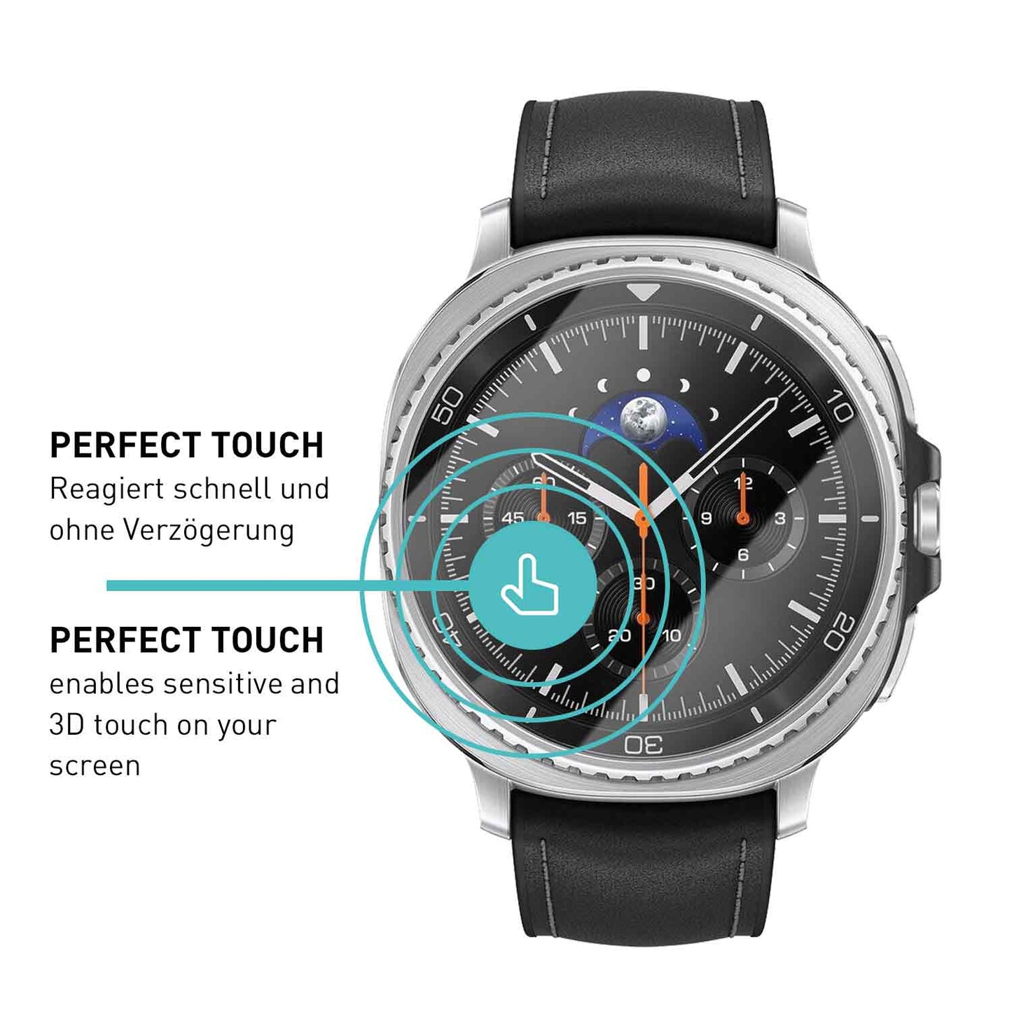 smartect Schutzglas Klar für Samsung Galaxy Watch 8 Classic 46mm, 3 Stück