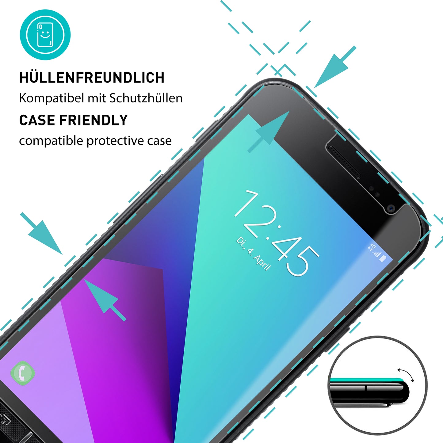 smartect protective glass clear for Samsung Galaxy Xcover 4s / 4, 3 pieces