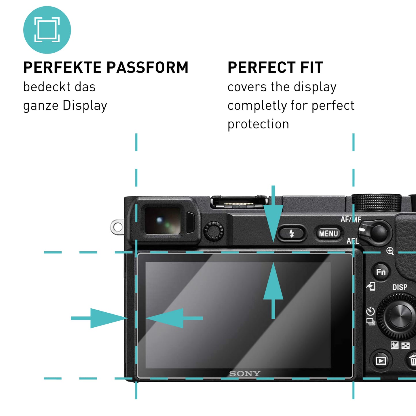 smartect protective glass clear for Sony Alpha 6400, 3 pieces