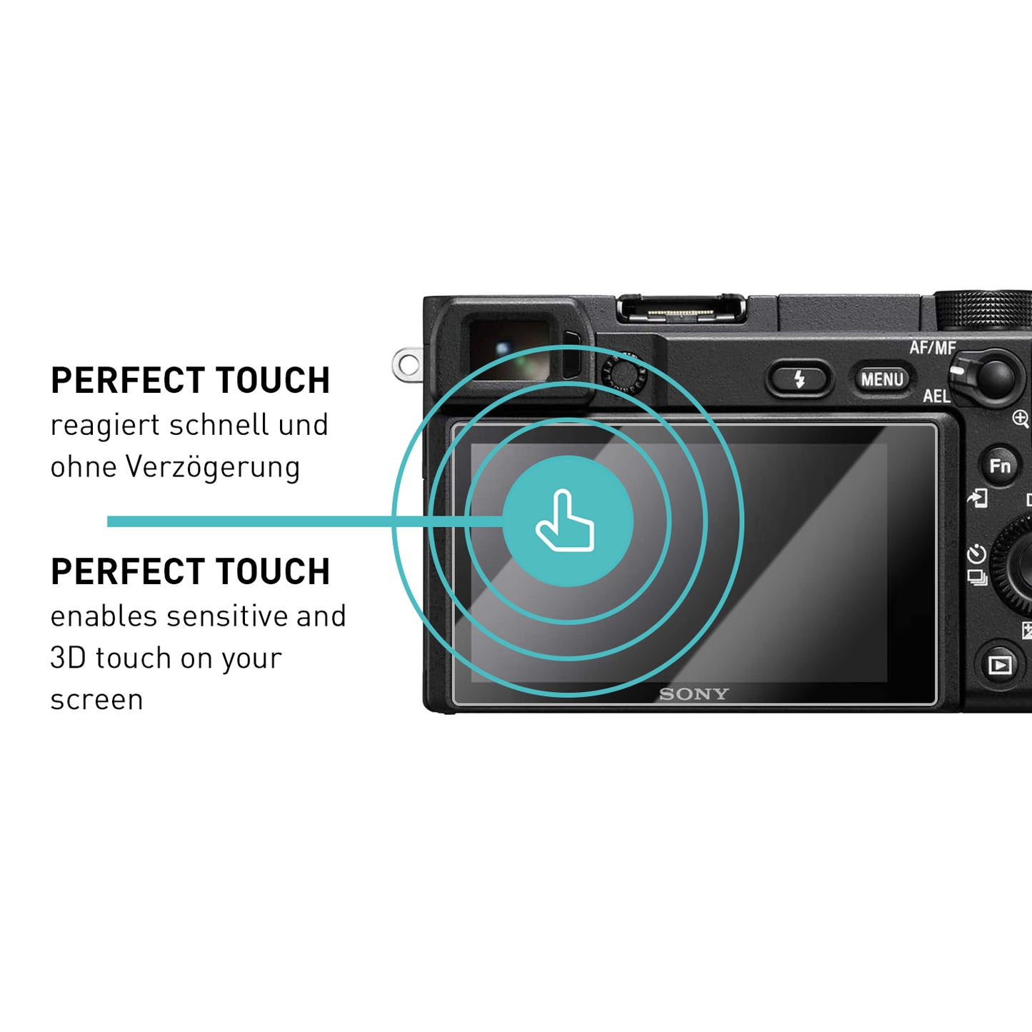 smartect protective glass clear for Sony Alpha 6400, 3 pieces