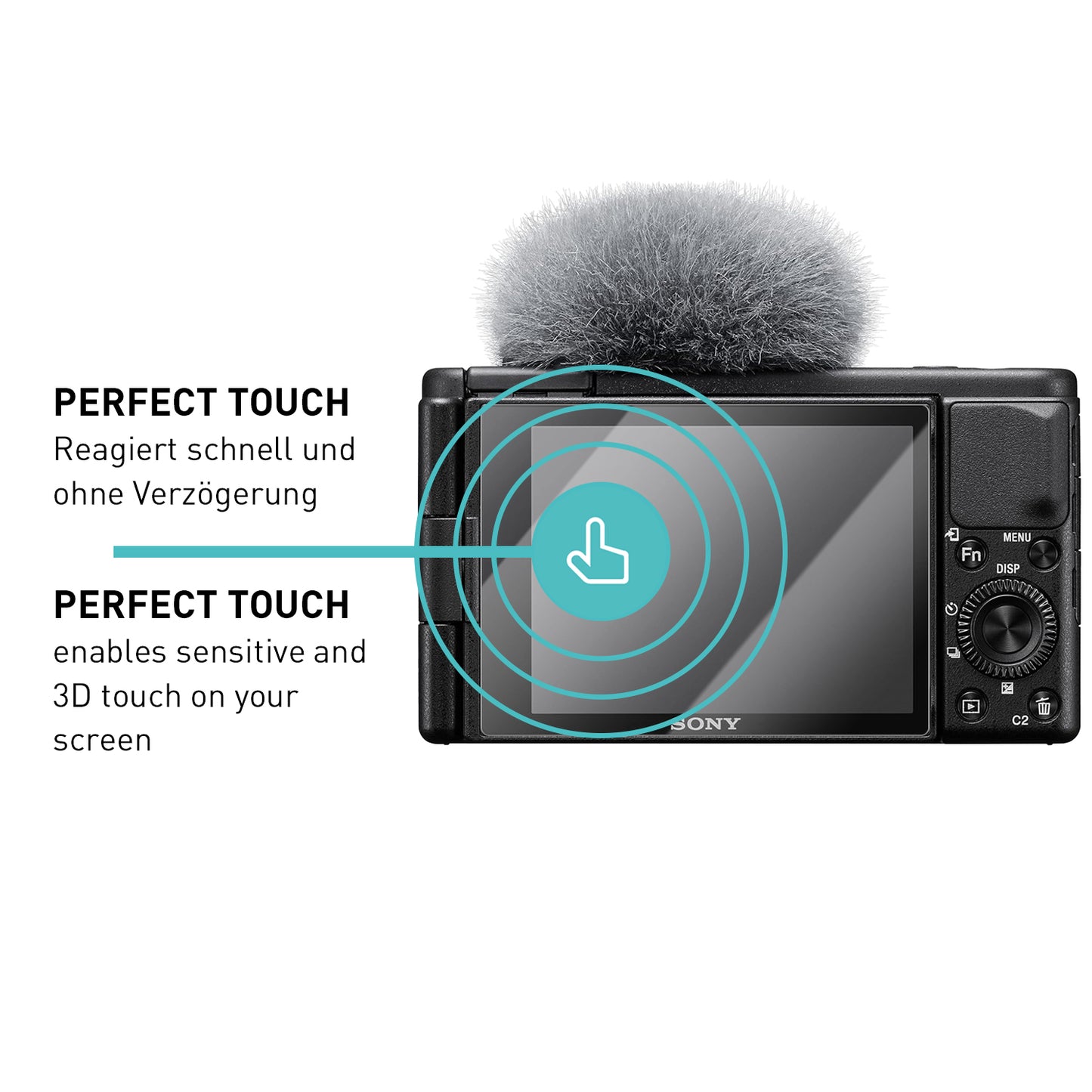smartect Schutzglas Klar für Sony Alpha ZV-1, 3 Stück
