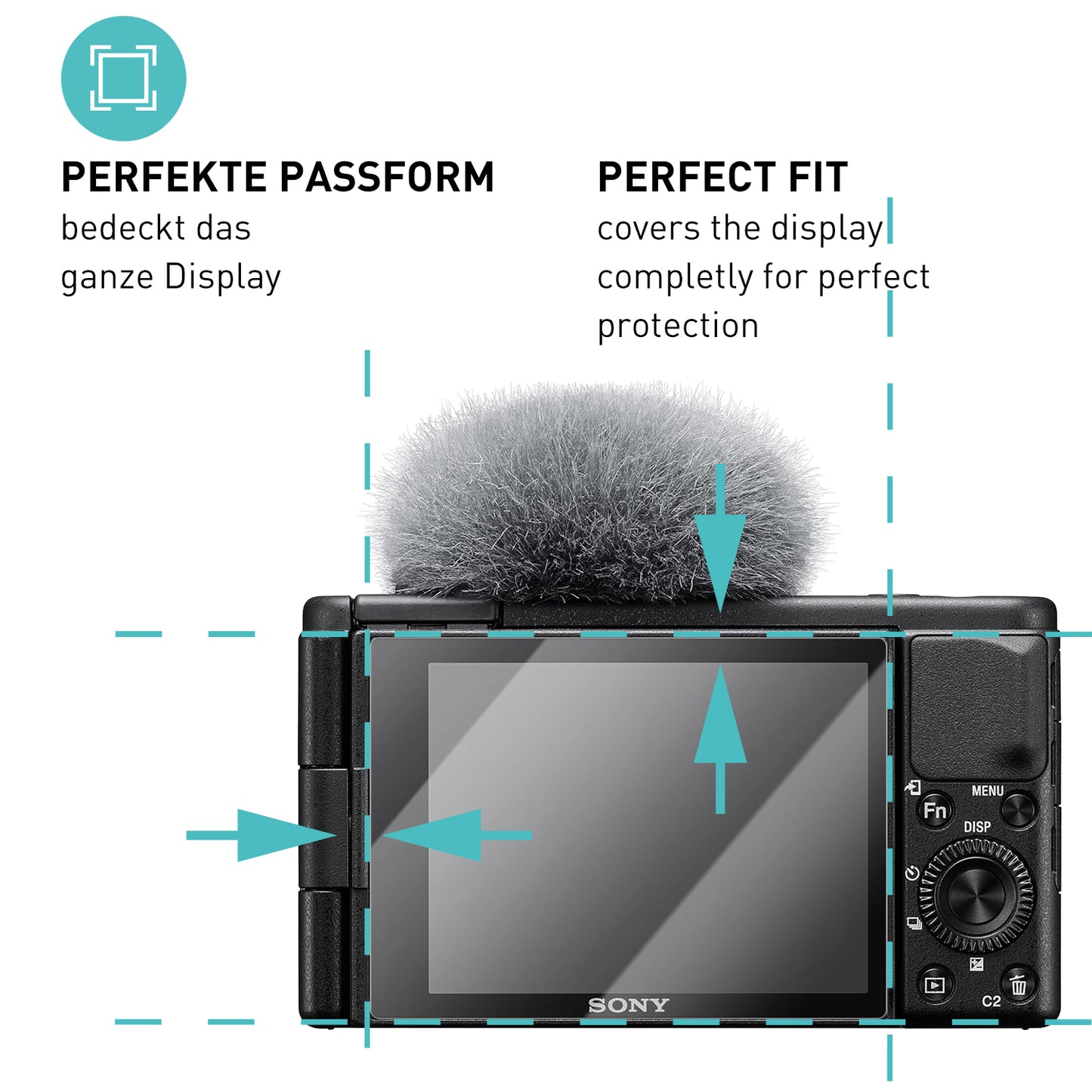 smartect Schutzglas Klar für Sony Alpha ZV-1, 3 Stück