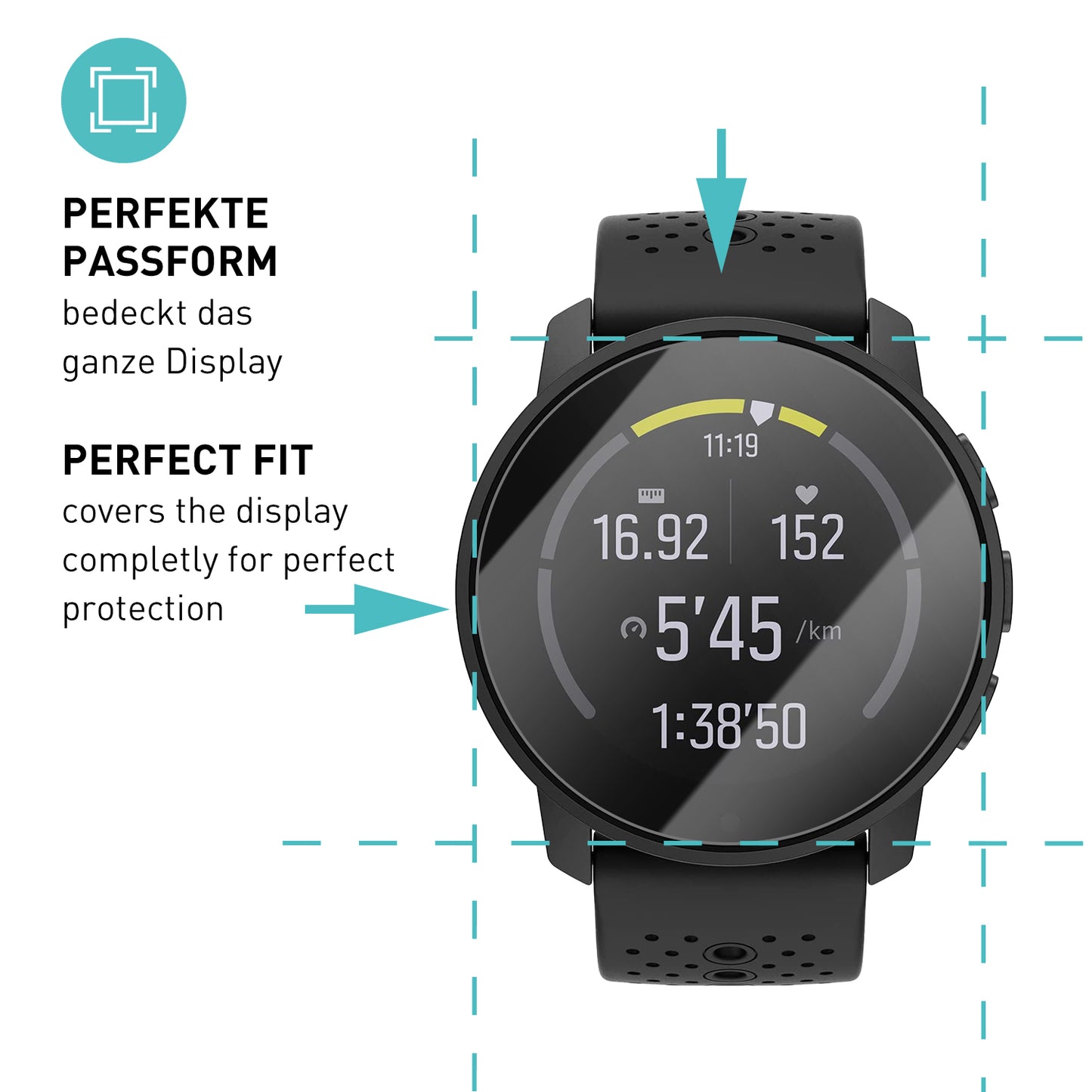 smartect protective glass clear for Suunto 9 Peak, 3 pieces