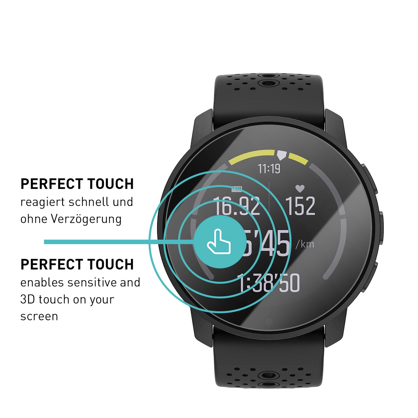 smartect protective glass clear for Suunto 9 Peak, 3 pieces