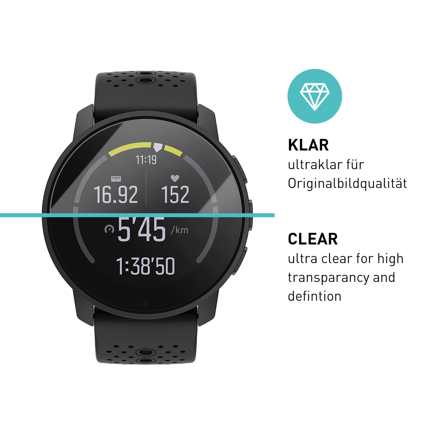 smartect protective glass clear for Suunto 9 Peak, 3 pieces