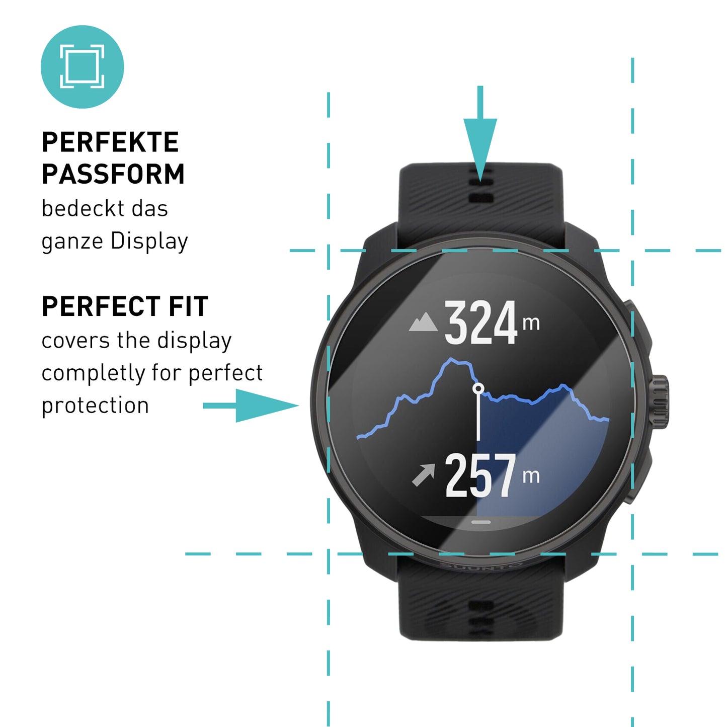 smartect Schutzglas Klar für Suunto Race S, 3 Stück