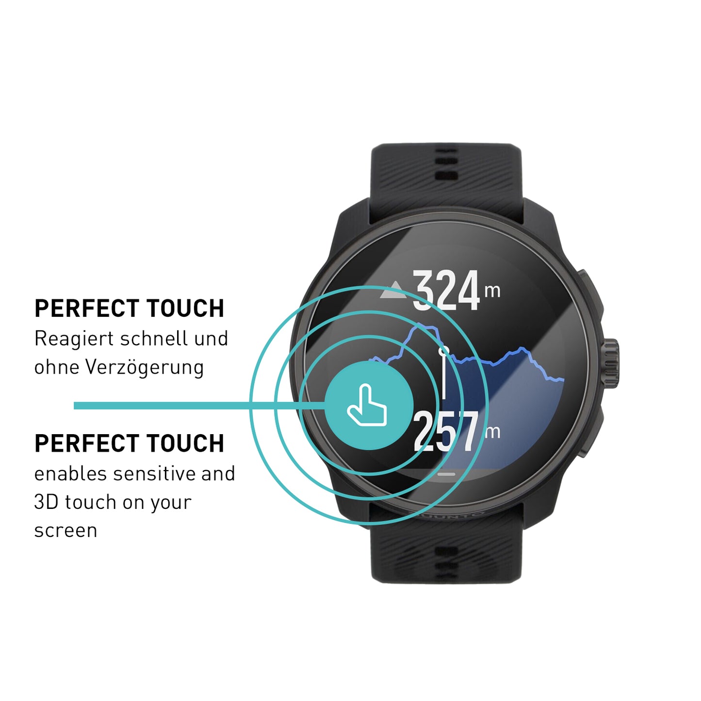 smartect Schutzglas Klar für Suunto Race S, 3 Stück