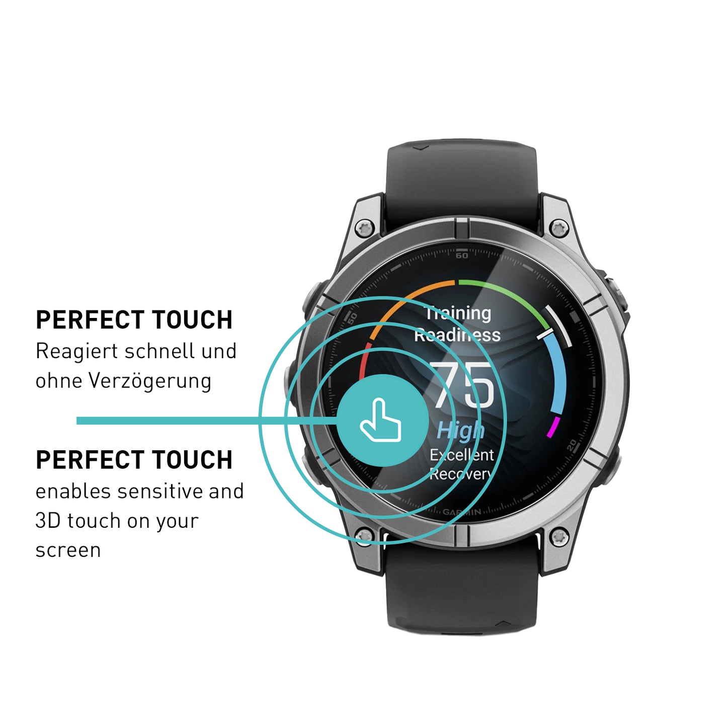 smartect TPU Screen Protector Clear for Garmin Fenix 8 47 mm, 3 x Front
