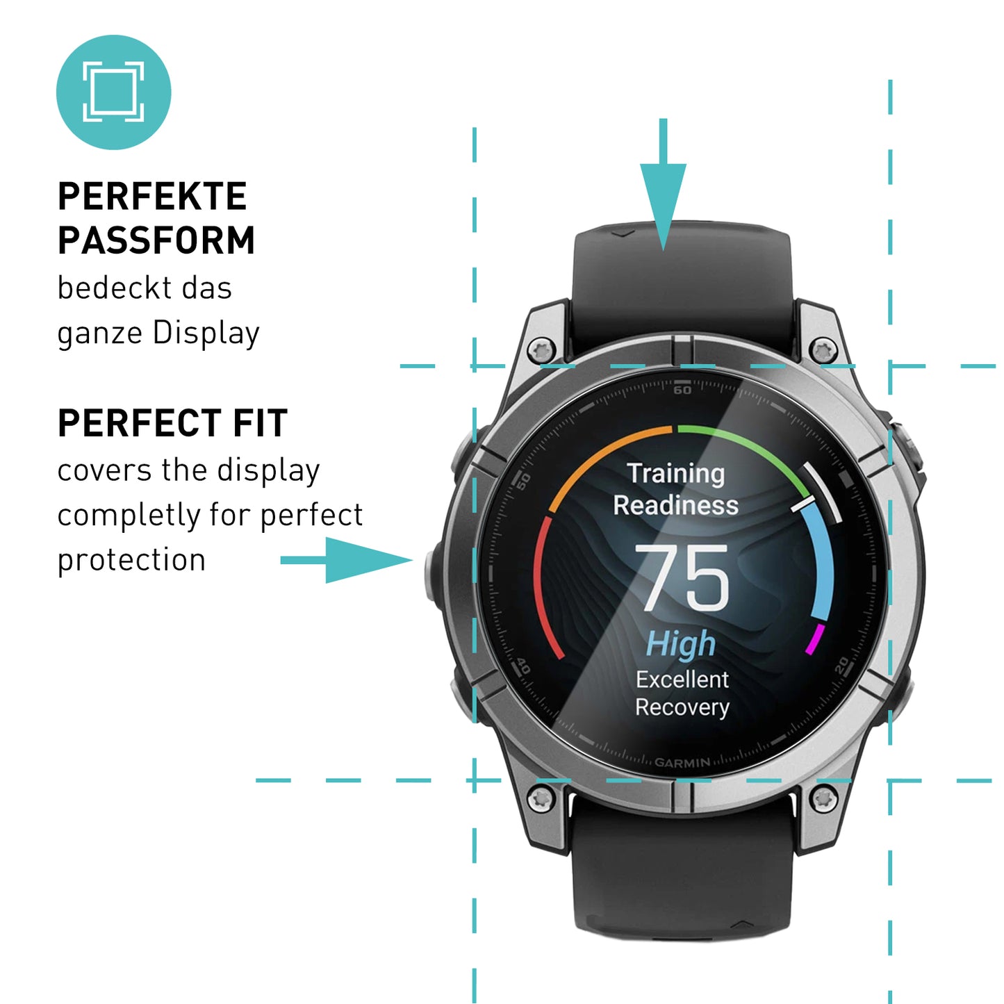 smartect TPU Screen Protector Clear for Garmin Fenix 8 47 mm, 3 x Front