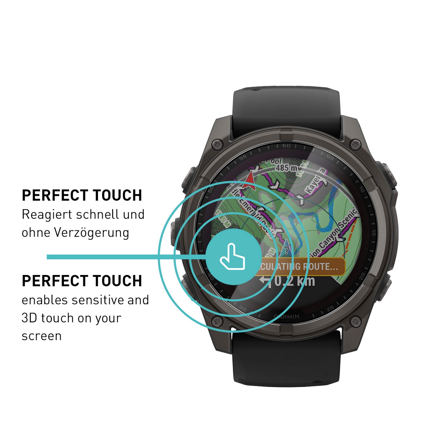 smartect TPU Schutzfolie Klar für Garmin Fenix 8 Solar 51 mm / Fenix 8 Amoled 51 mm, 3 x Front