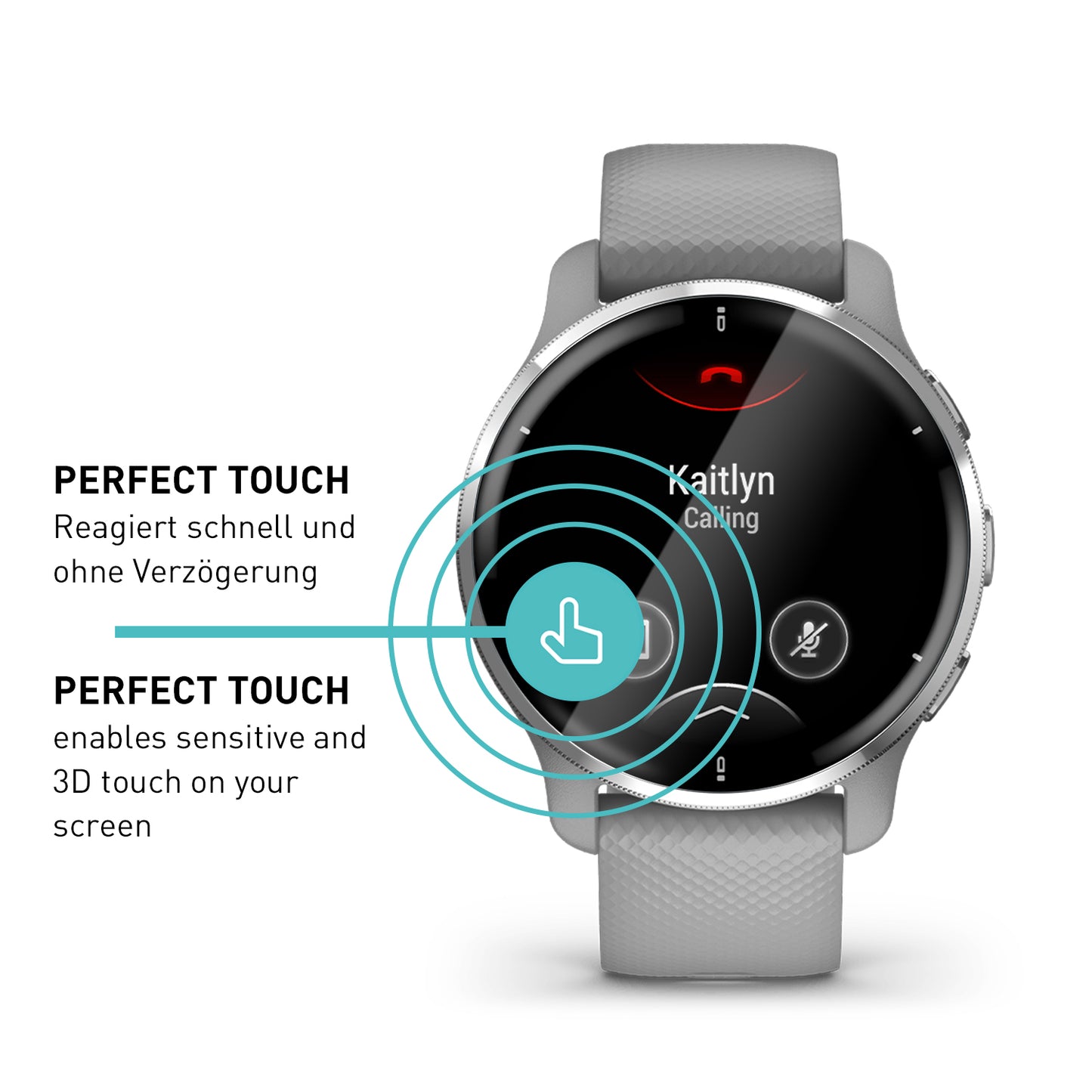 smartect TPU Schutzfolie Klar für Garmin Venu 2 Plus, 3 x Front