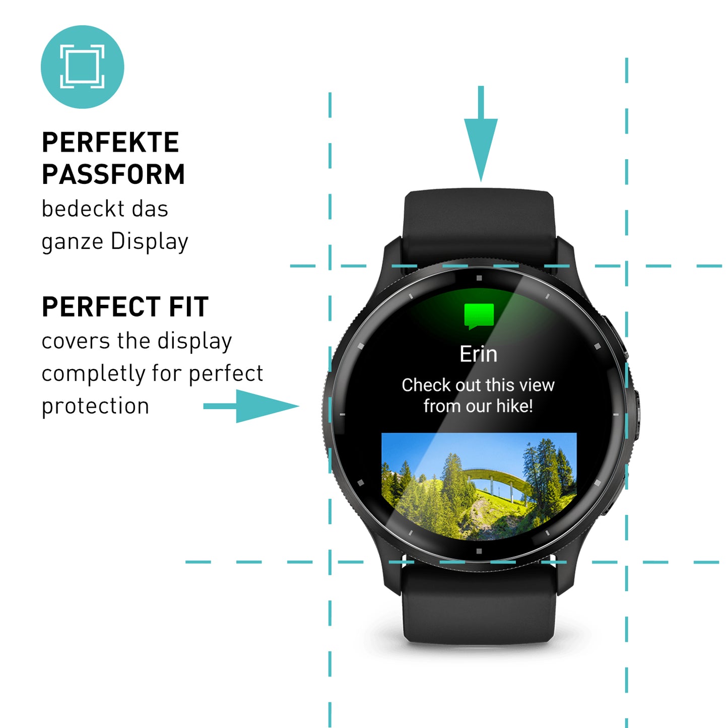 smartect TPU Schutzfolie Klar für Garmin Venu 3, 3 x Front