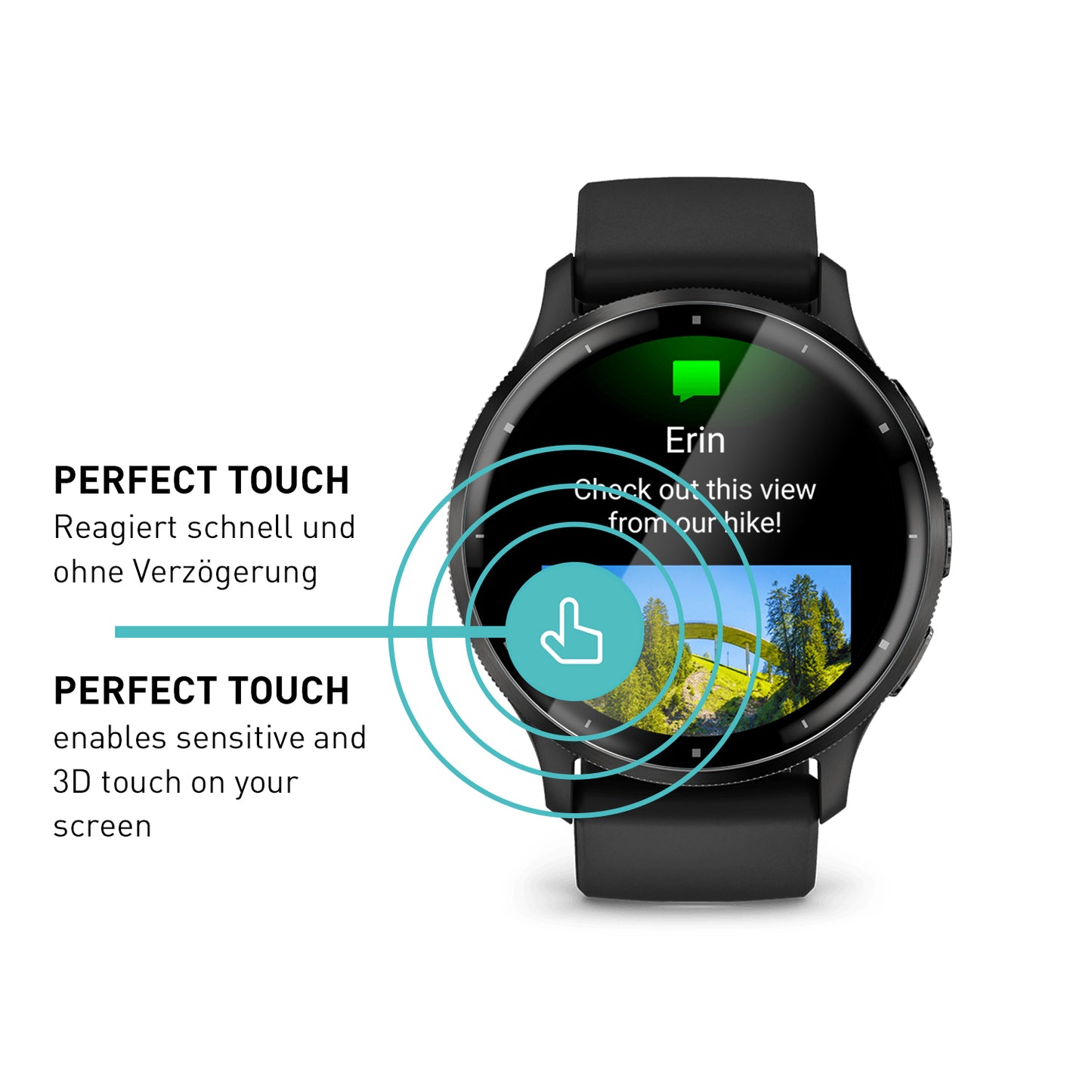 smartect TPU Schutzfolie Klar für Garmin Venu 3, 3 x Front