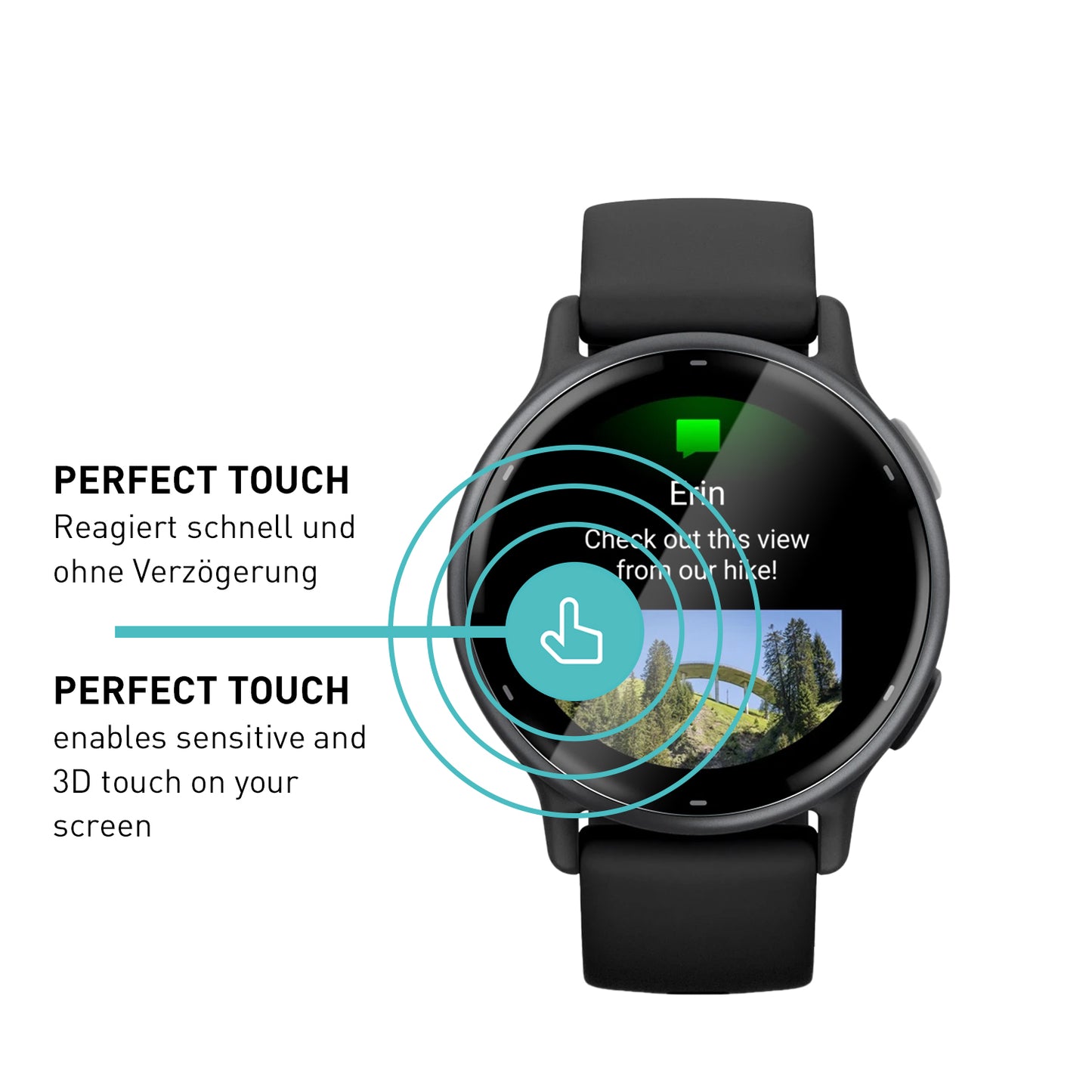 smartect TPU Schutzfolie Klar für Garmin Vivoactive 5, 3 x Front