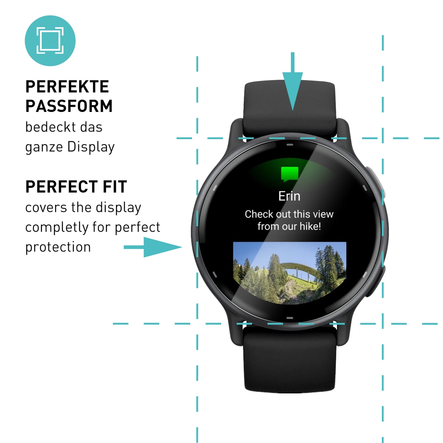 smartect TPU Schutzfolie Klar für Garmin Vivoactive 5, 3 x Front