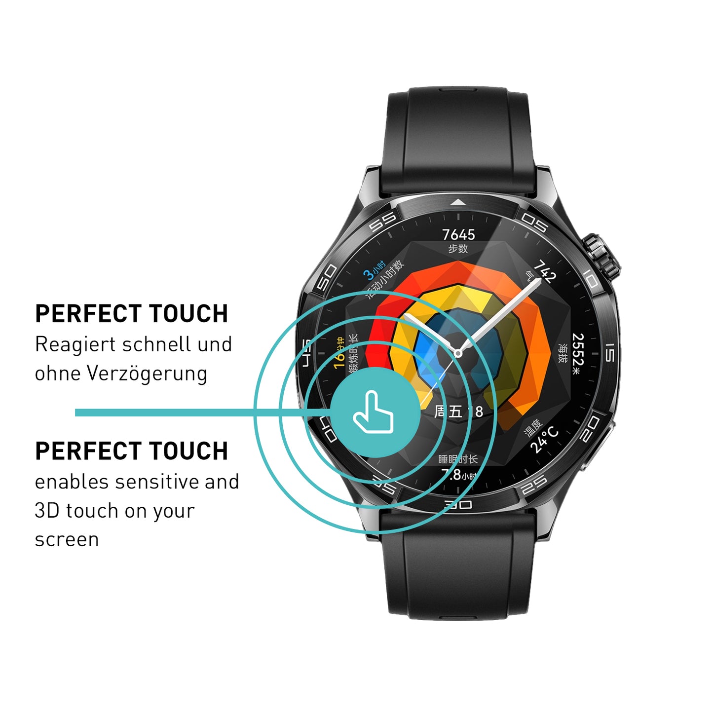 smartect TPU Schutzfolie Klar für Huawei Watch GT5 46 mm / GT5 Pro 46 mm, 3 x Front