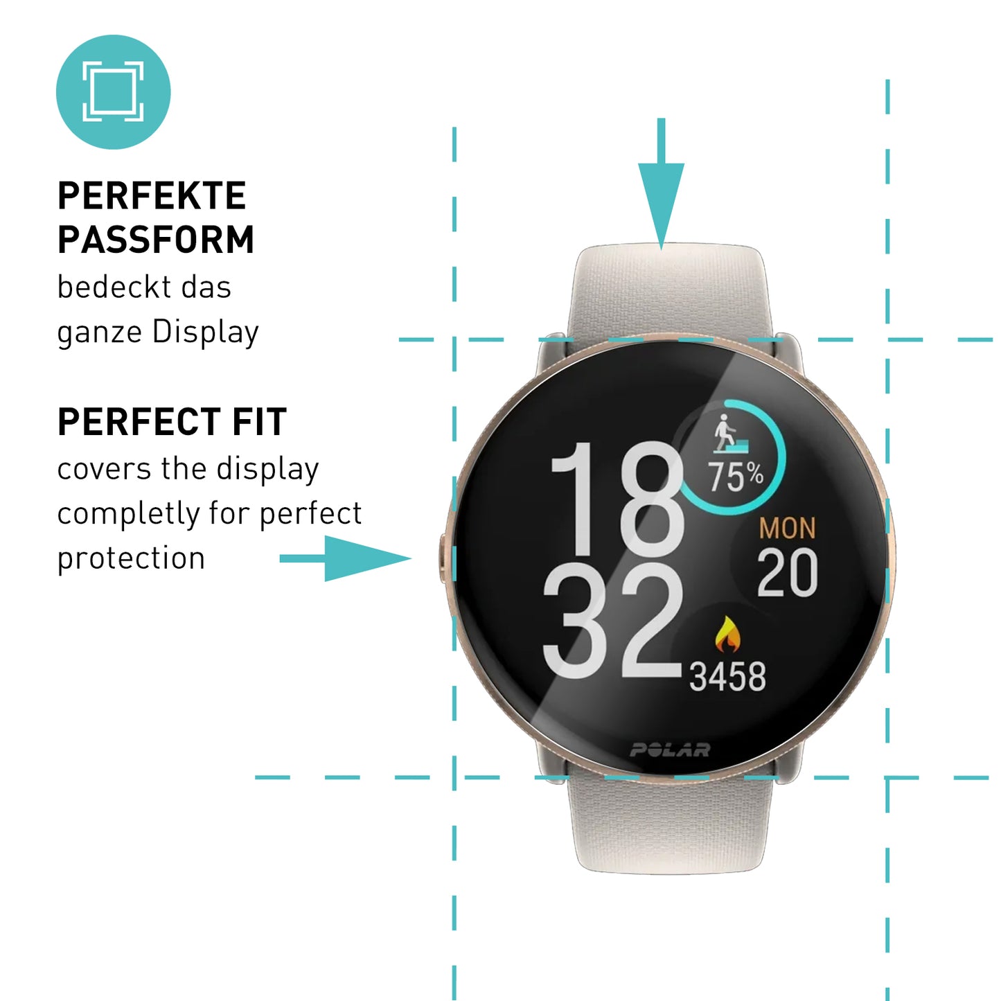 smartect TPU Screen Protector Clear for Polar Ignite 3, 3 x Front