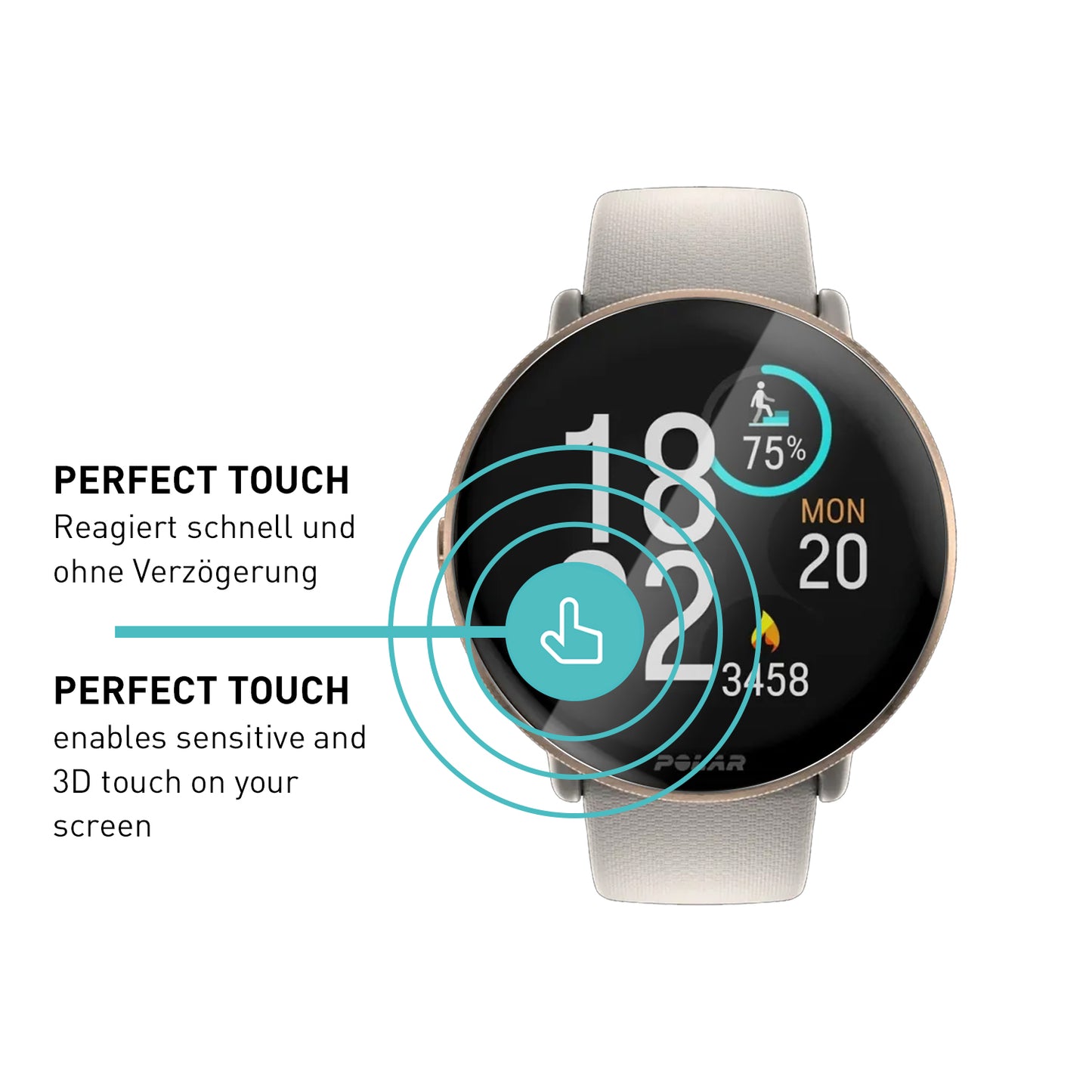 smartect TPU Screen Protector Clear for Polar Ignite 3, 3 x Front