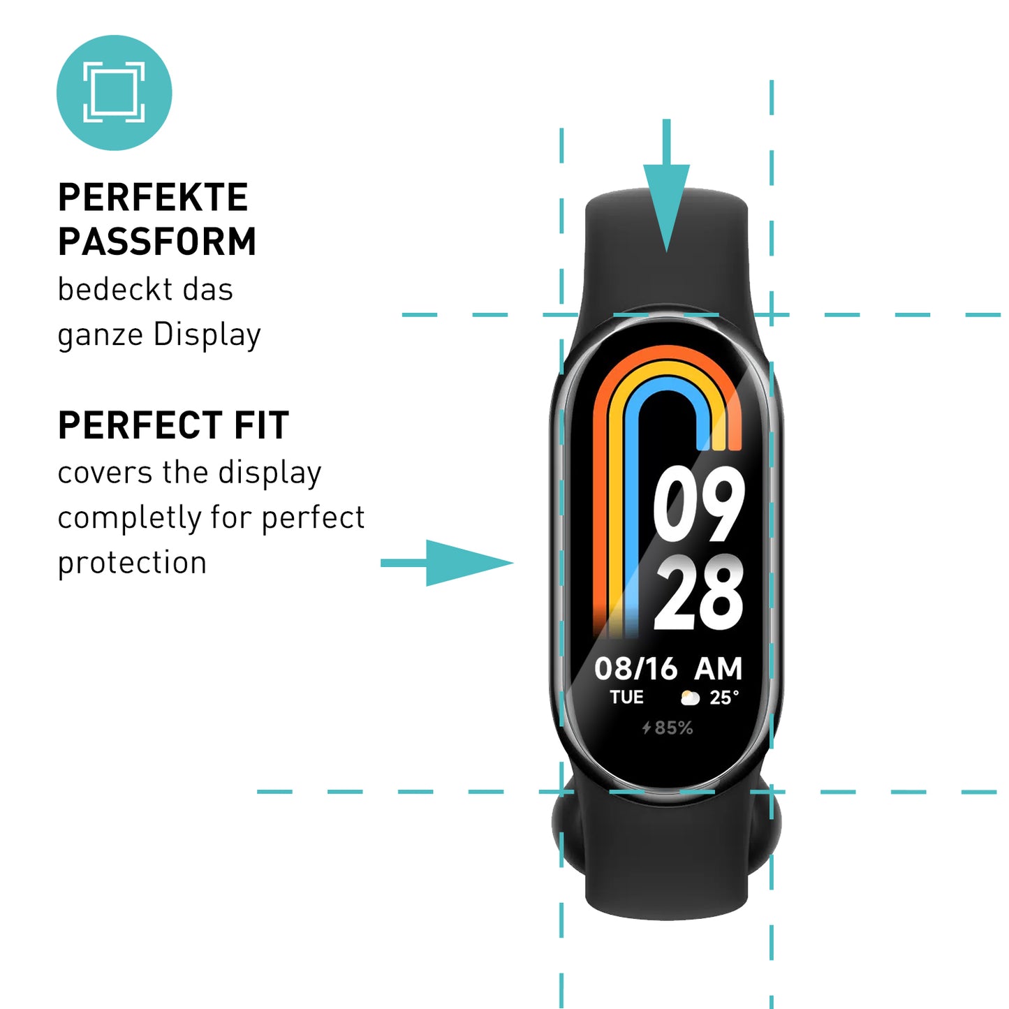 smartect TPU Schutzfolie Klar für Xiaomi Smart Band 9, 3 x Front