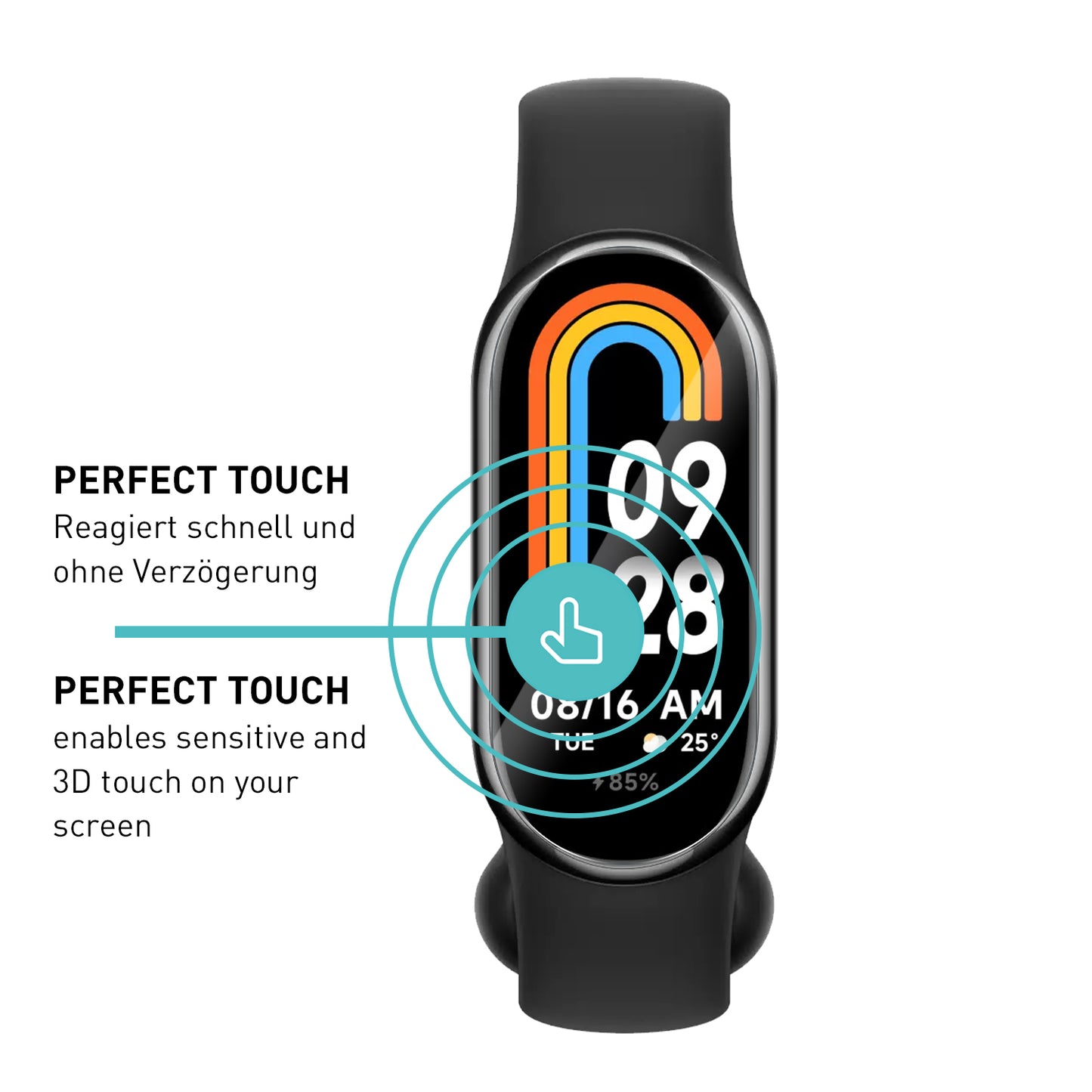 smartect TPU Schutzfolie Klar für Xiaomi Smart Band 9, 3 x Front