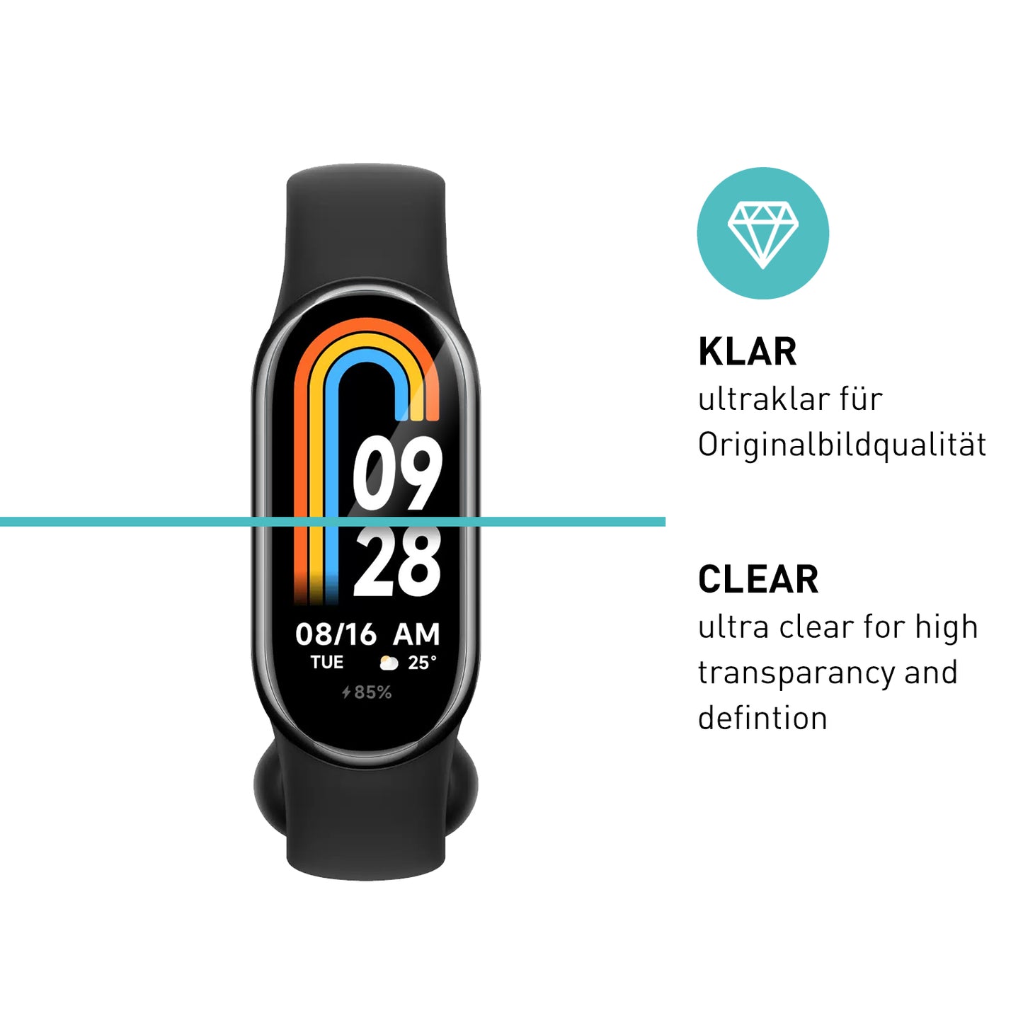 smartect TPU Schutzfolie Klar für Xiaomi Smart Band 9, 3 x Front