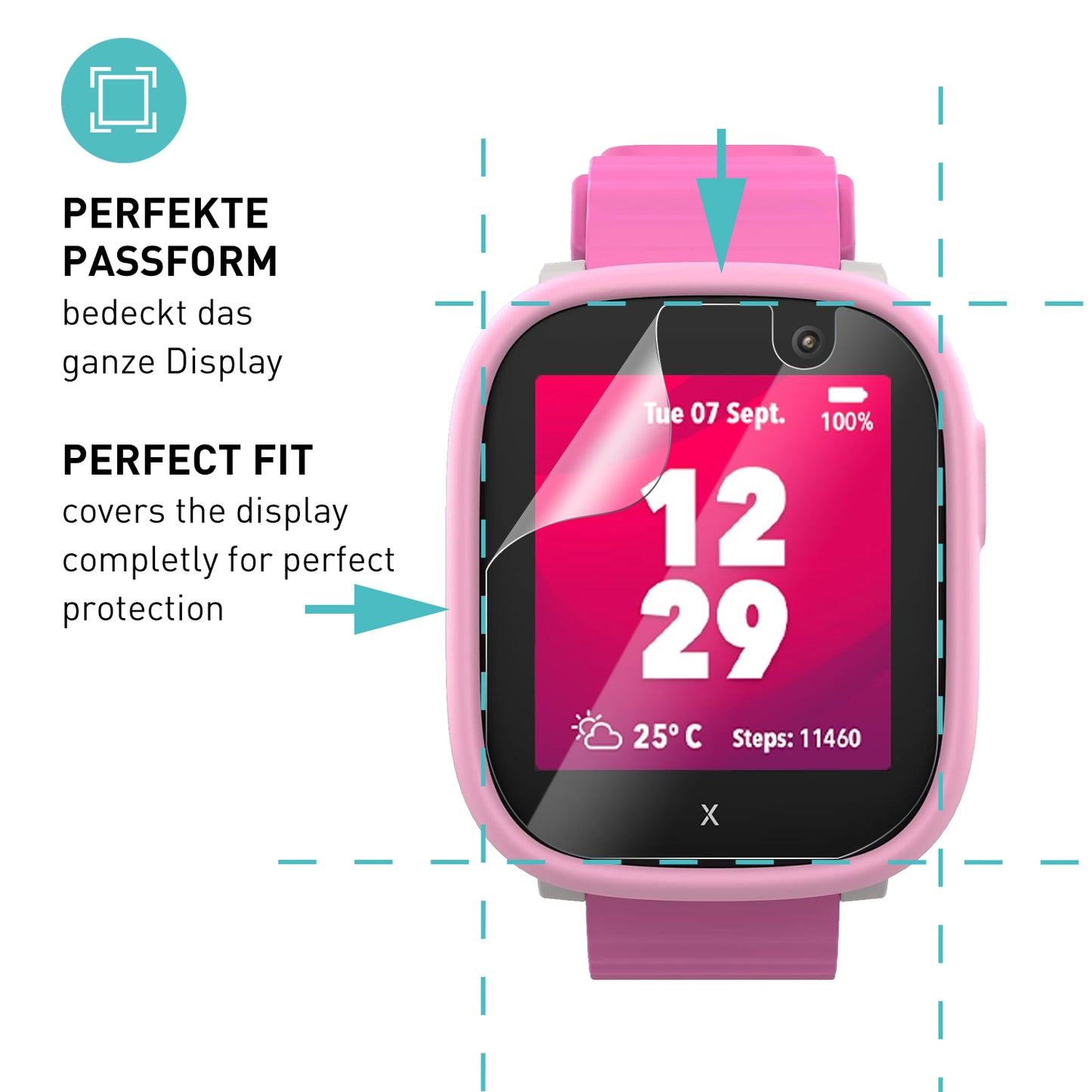 smartect TPU Schutzfolie Klar für Xplora X6 Play, 3 x Front