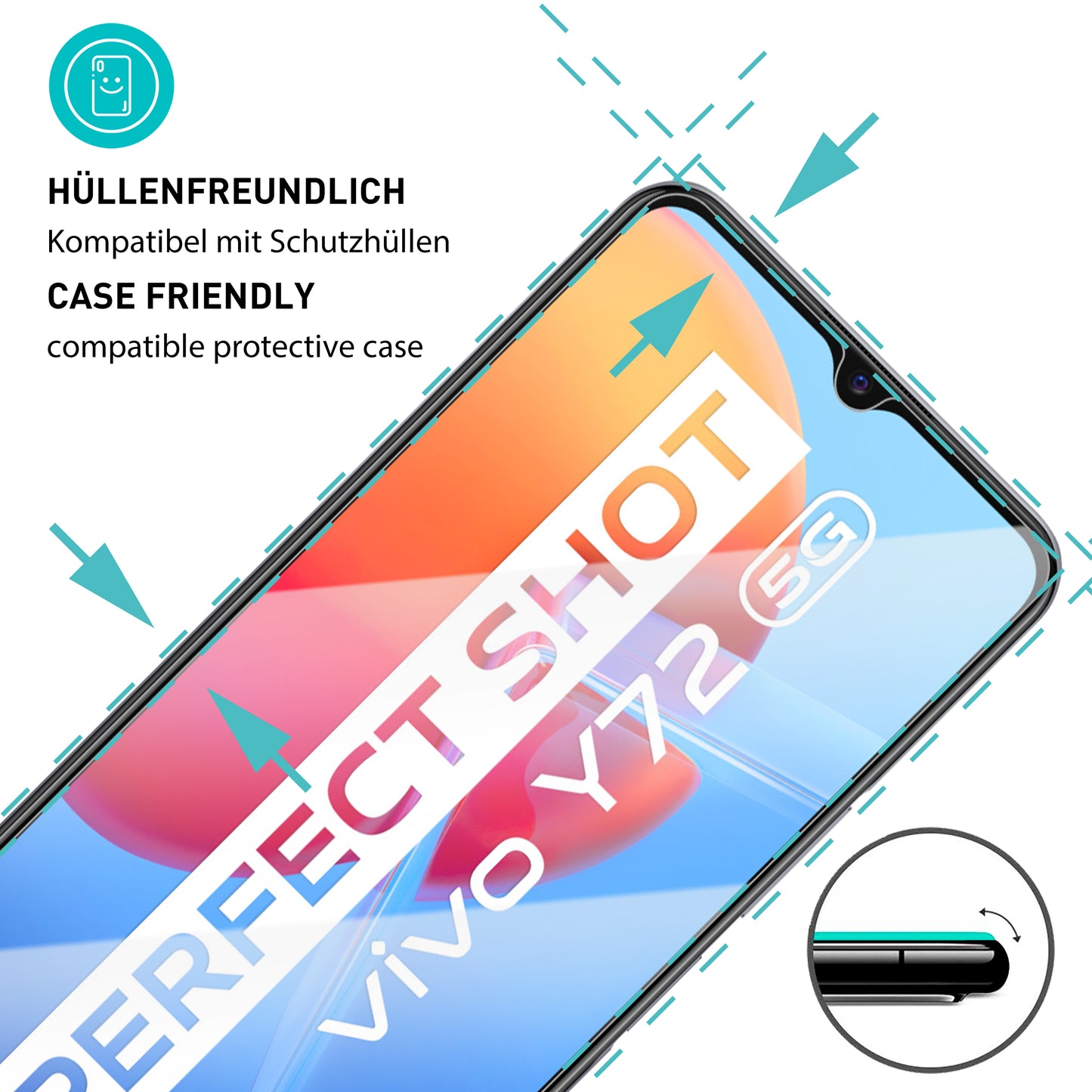 smartect Protective Glass Clear for Vivo Y72 5G / Y52 5G, 3 pieces