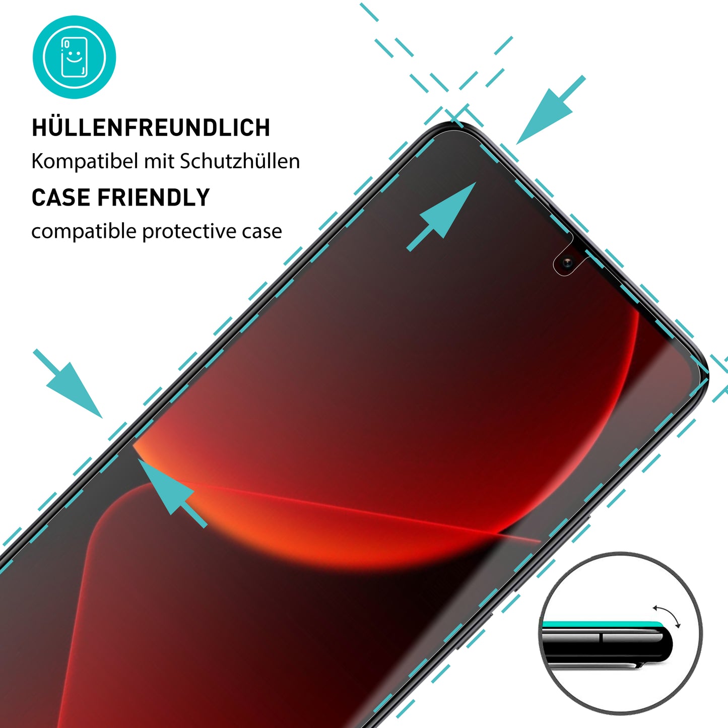 smartect Protective Glass Clear for Xiaomi 13T / 13T Pro (Camera Cutout), 3 pieces