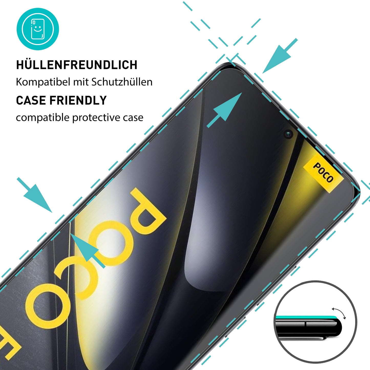 smartect Schutzglas Klar für Xiaomi Poco F6 5G, 3 Stück