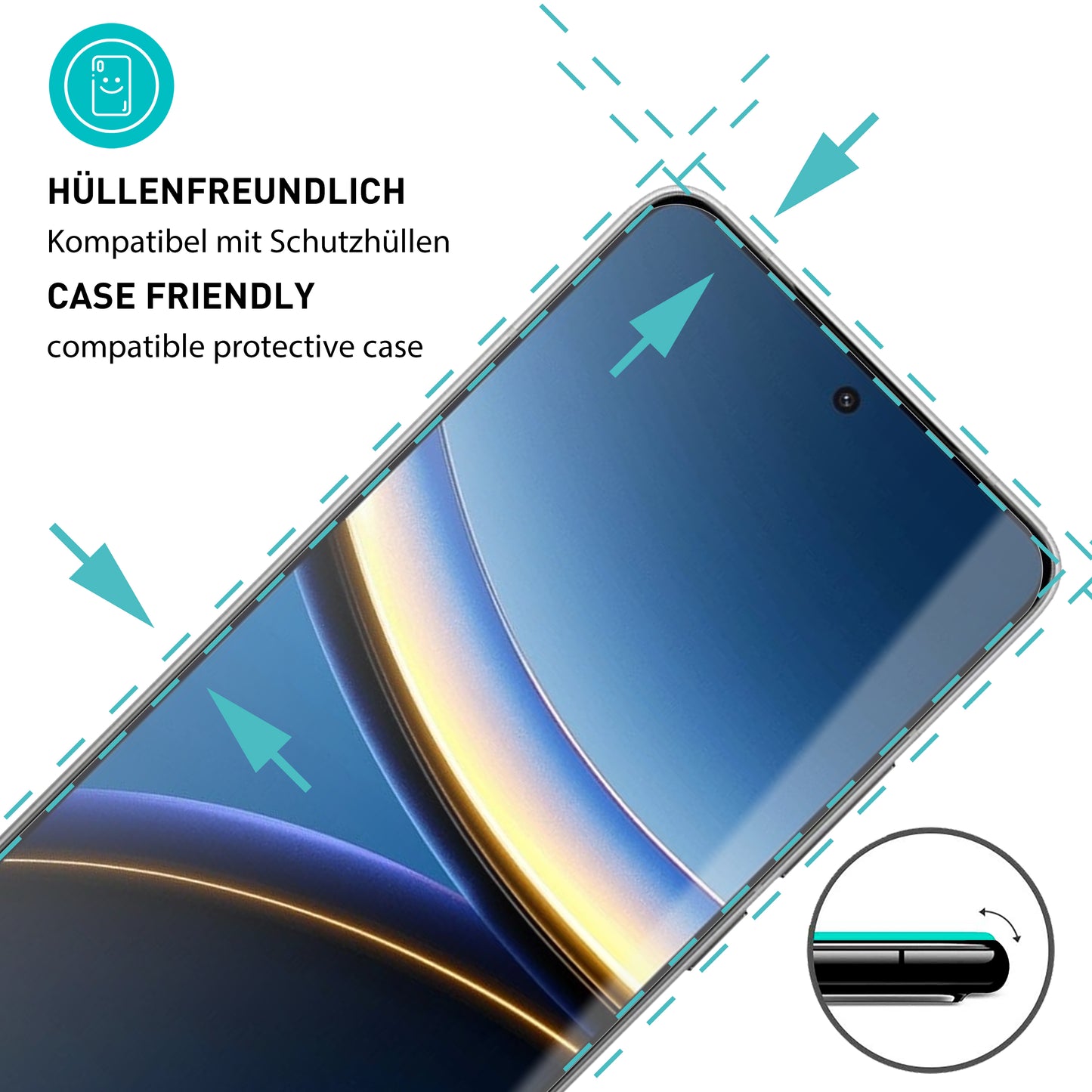 smartect Schutzglas Klar für Xiaomi Poco F7 Pro / F7 Ultra, 3 Stück