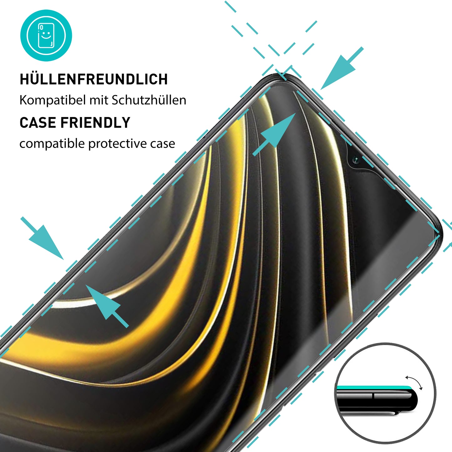 smartect Schutzglas Klar für Xiaomi Poco M3, 3 Stück