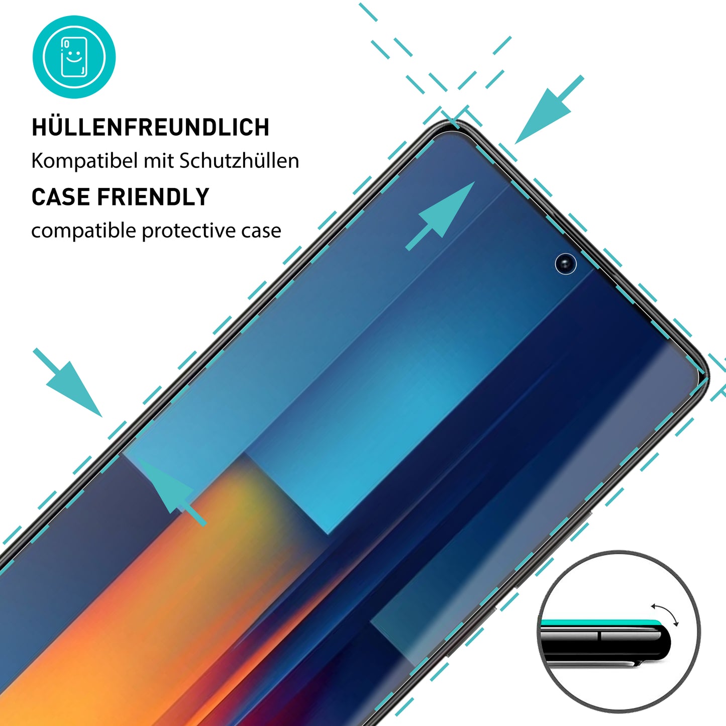 smartect Schutzglas Klar für Xiaomi Poco M6 Pro 4G, 3 Stück