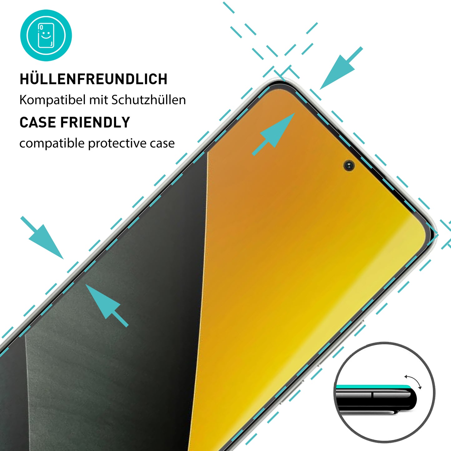 smartect Schutzglas Klar für Xiaomi Poco M7 Pro 5G, 3 Stück