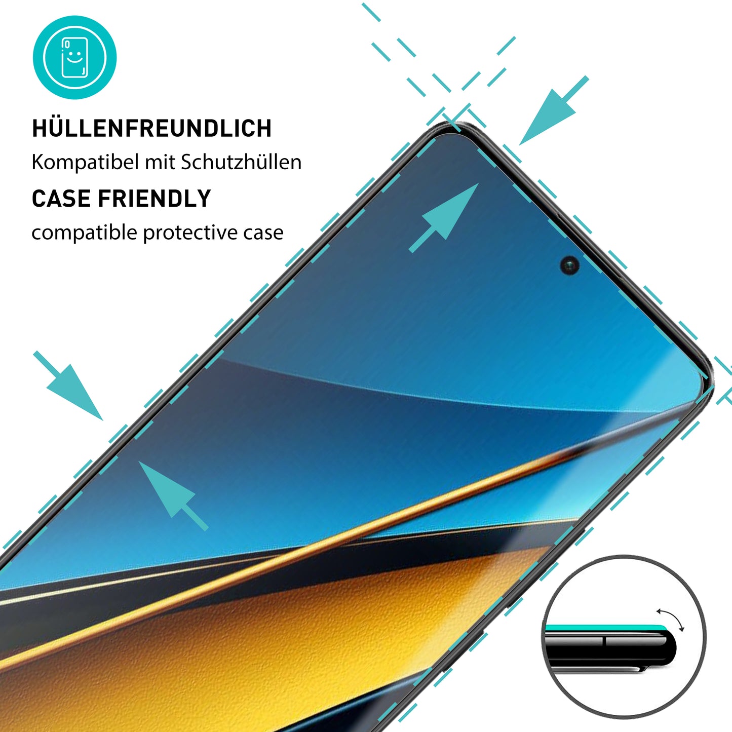 smartect Schutzglas Klar für Xiaomi Poco X6 5G / X6 Pro 5G, 3 Stück