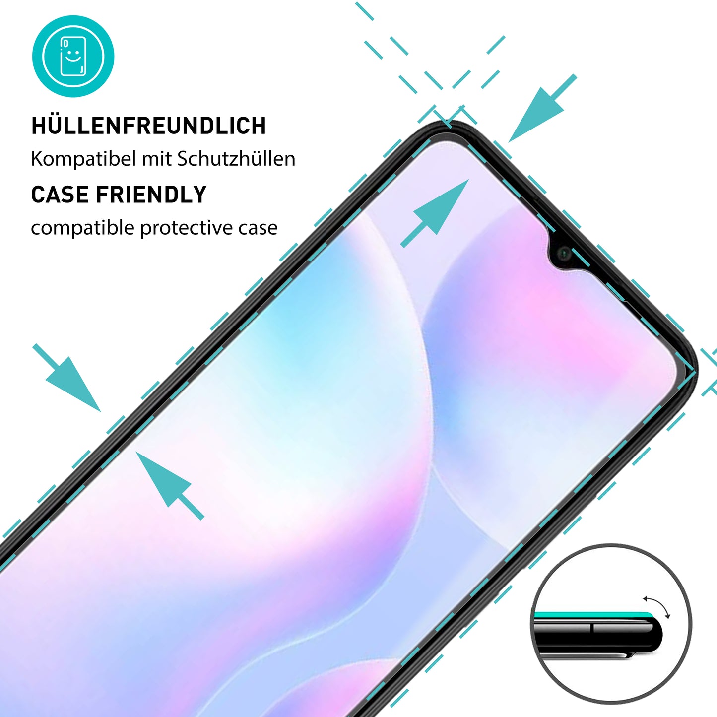 smartect Schutzglas Klar für Xiaomi Redmi 9A / Redmi 9AT, 3 Stück